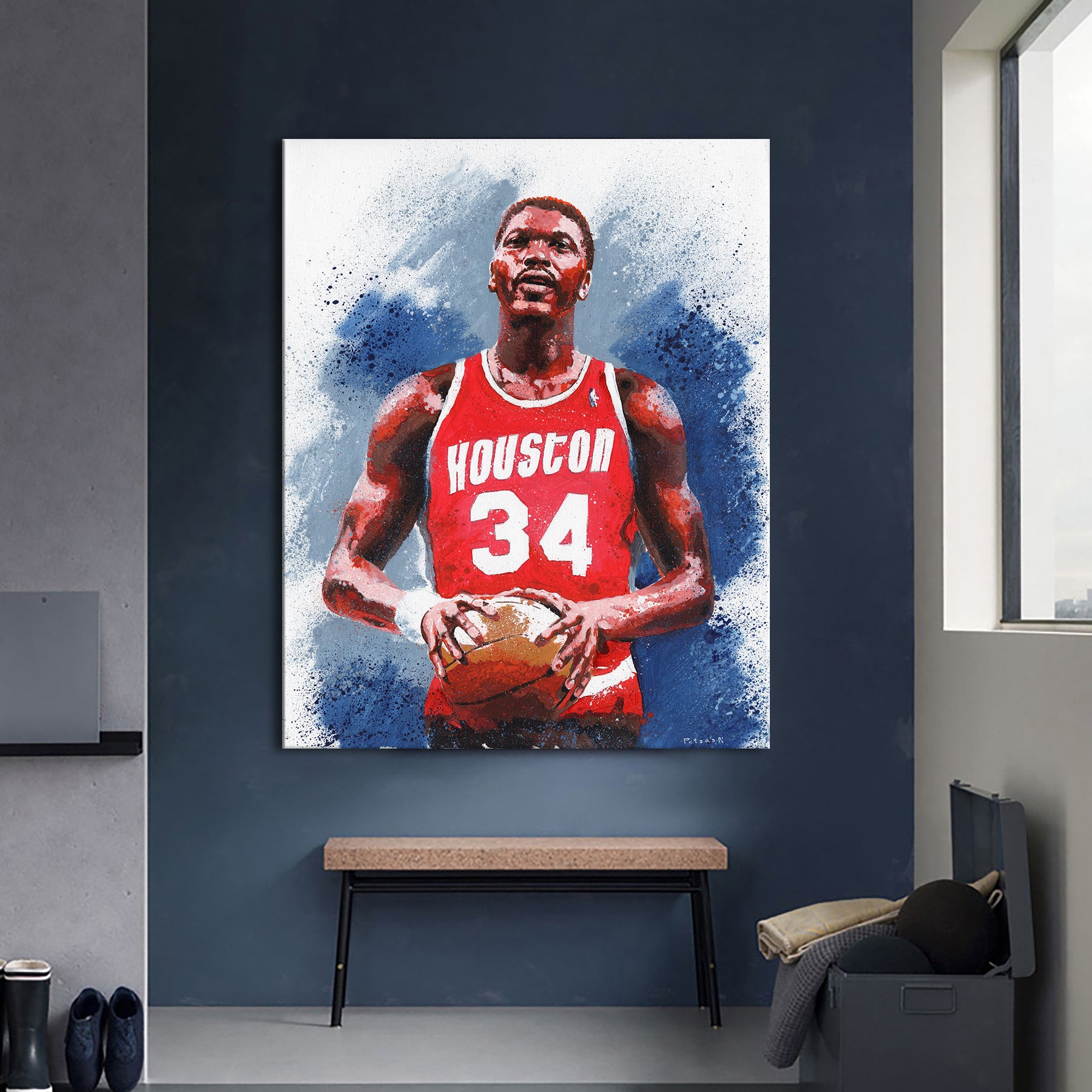 Hakeem Olajuwon Art Print: Canvas or Paper