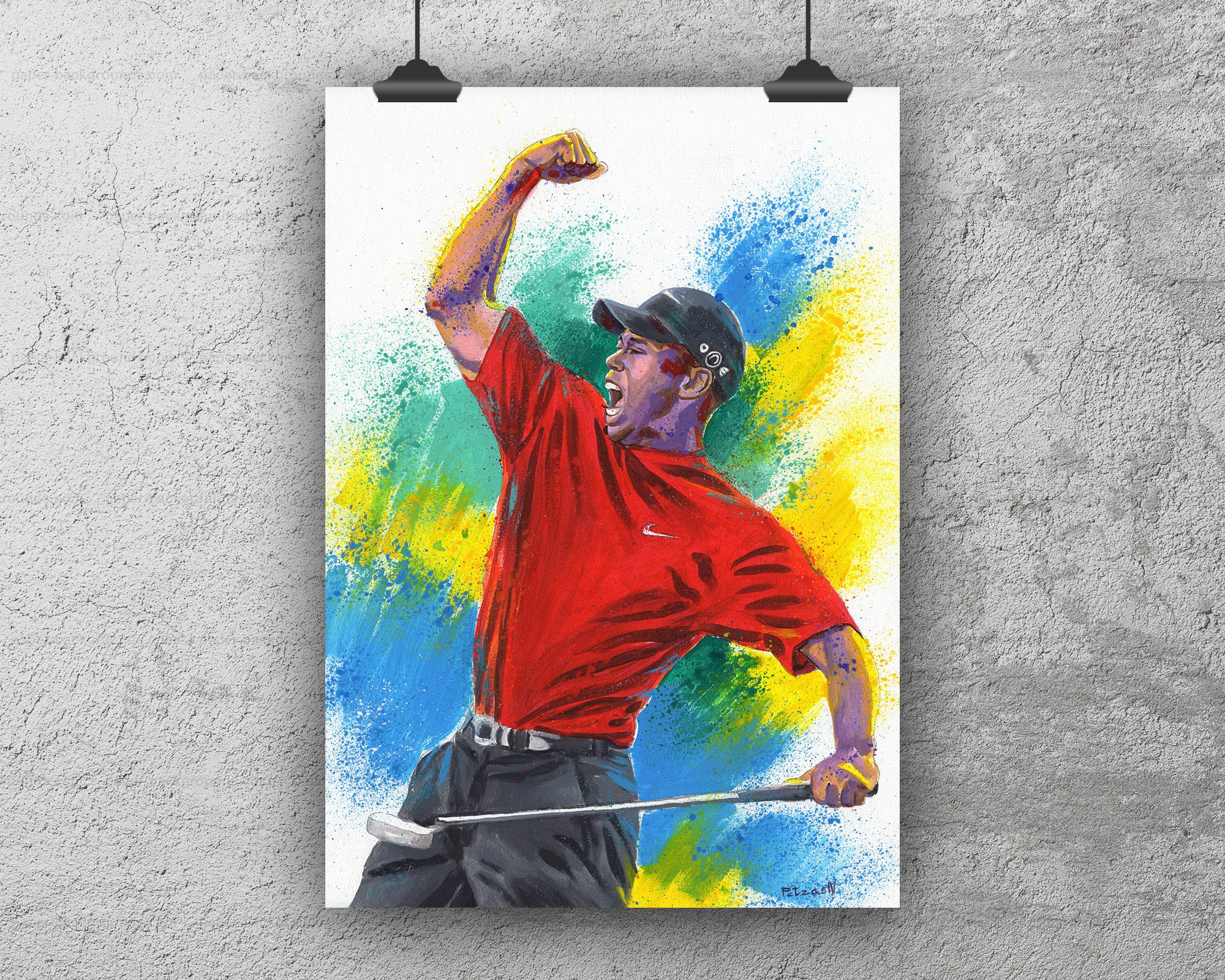 Tiger Woods Art Print: Canvas or Paper