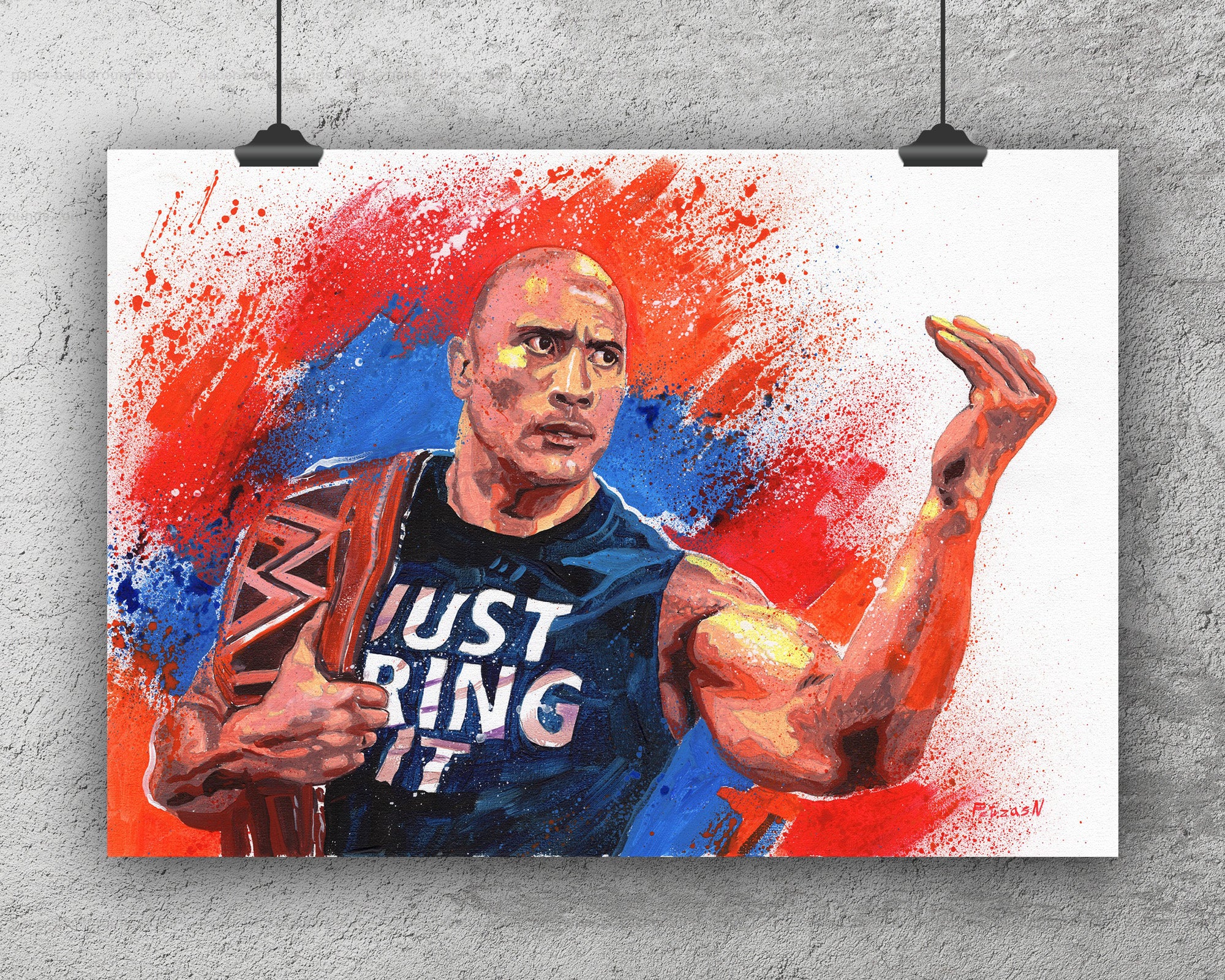 Dwayne Johnson Art Print: Canvas or Paper