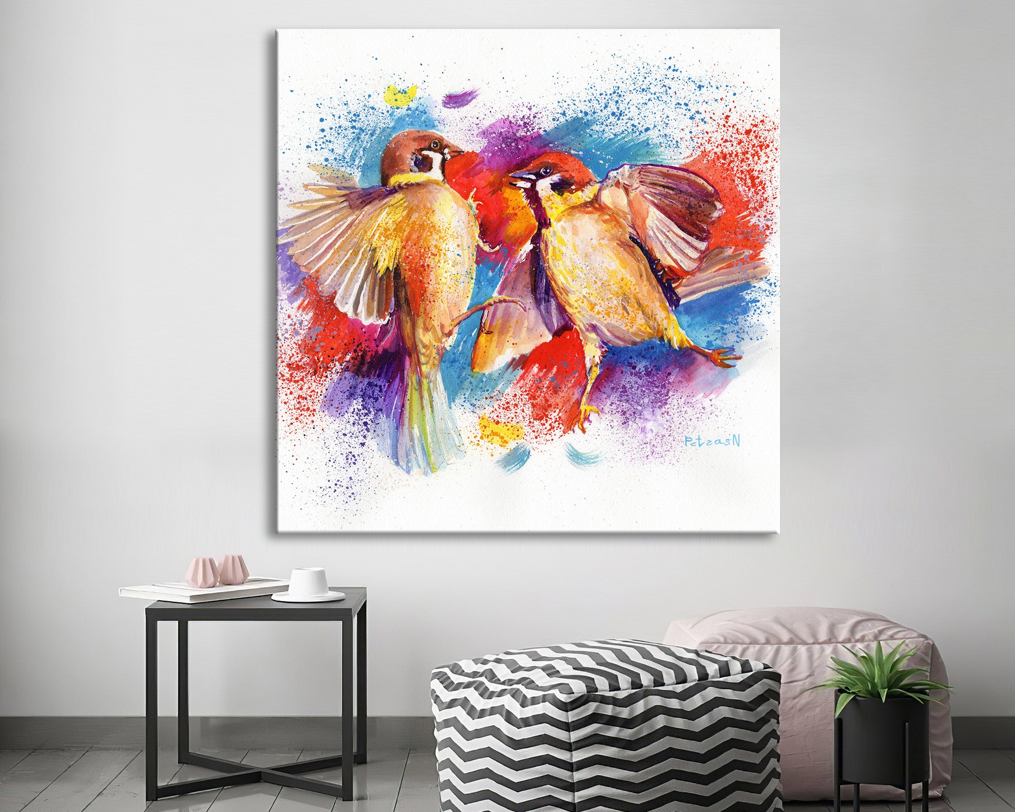 Sparrows Art Print: Canvas or Paper
