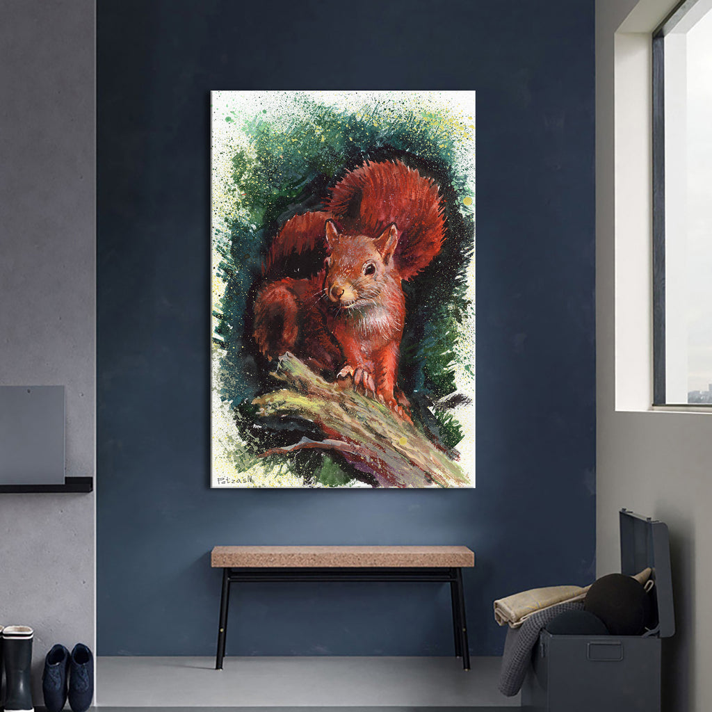 Squirrel Art Print: Canvas or Paper