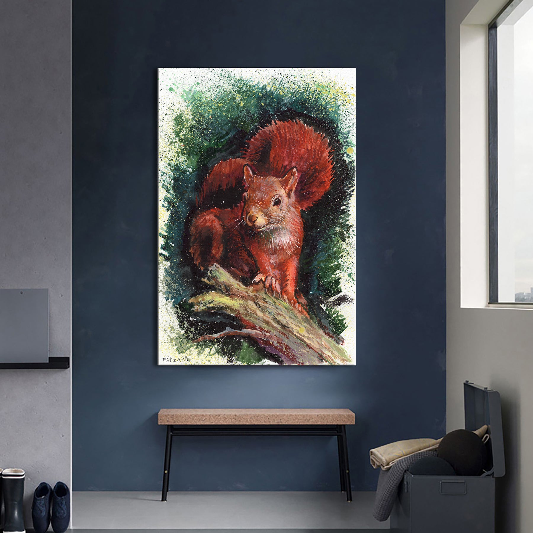Squirrel Art Print: Canvas or Paper