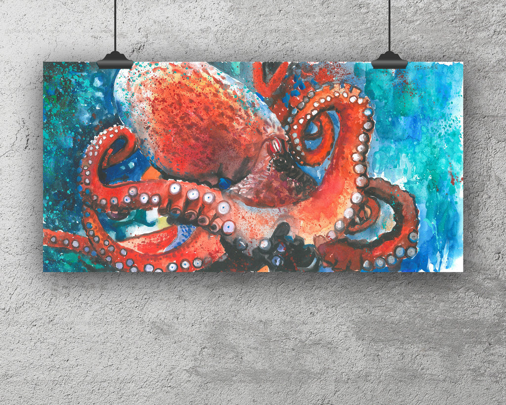 Octopus Art Print: Canvas or Paper
