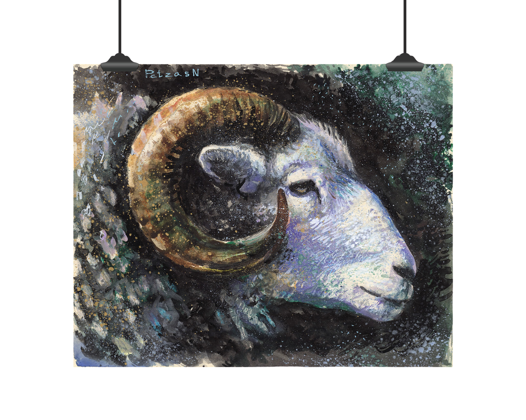 Ram Art Print: Canvas or Paper