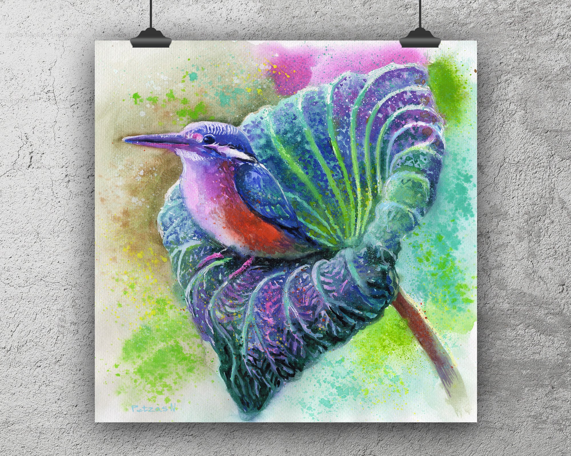 Kingfisher Art Print: Canvas or Paper