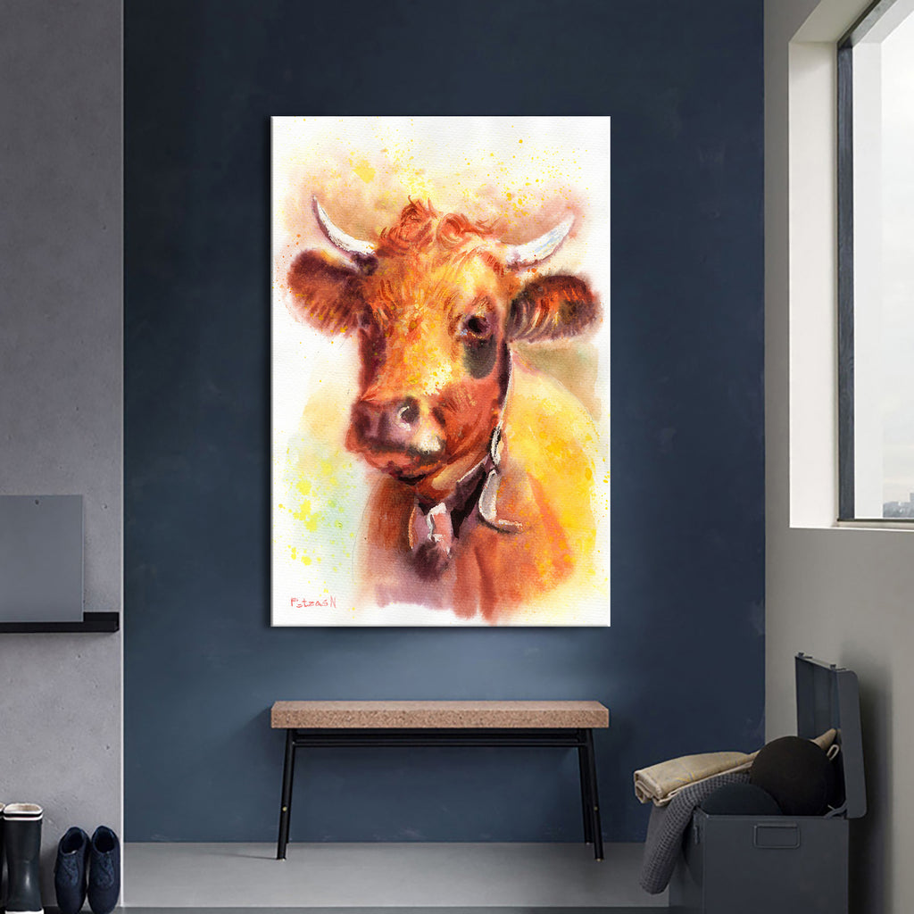 Cow Art Print: Canvas or Paper