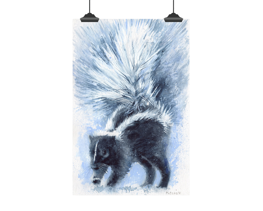 Skunk Art Print: Canvas or Paper