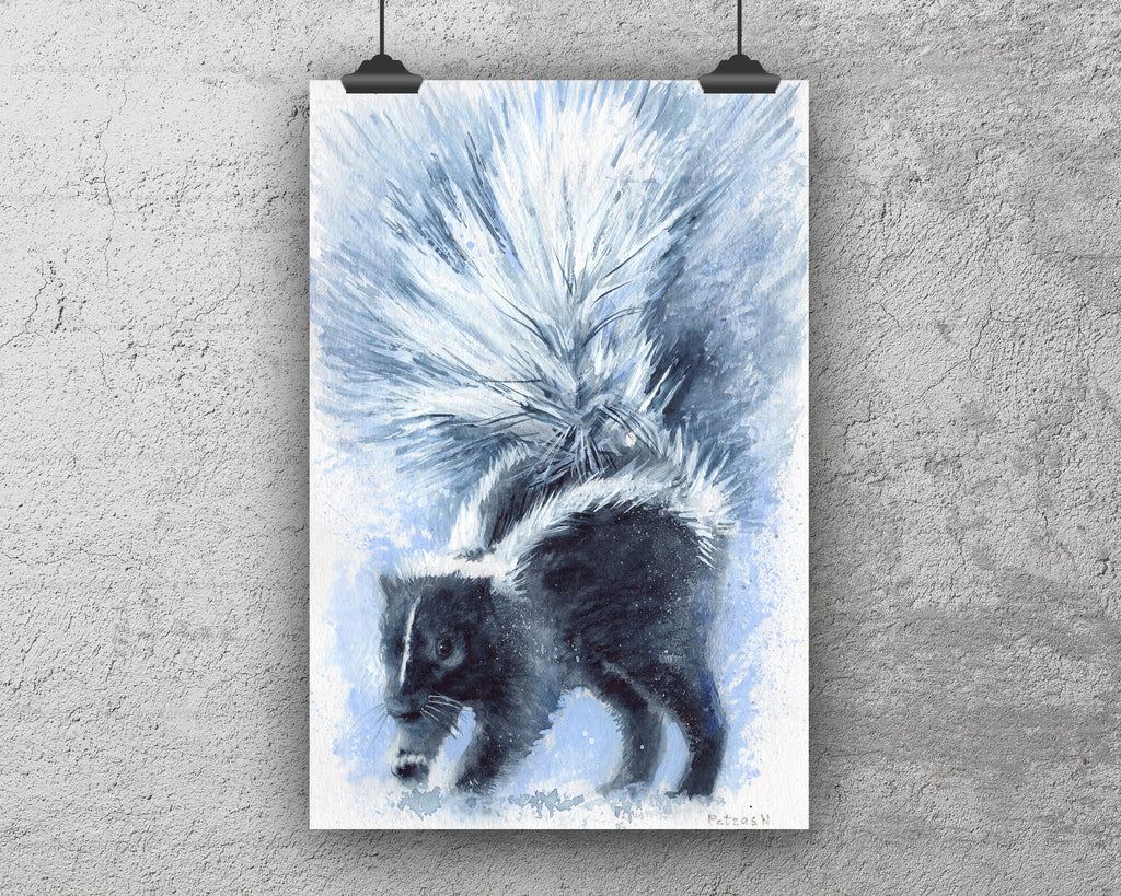 Skunk Art Print: Canvas or Paper
