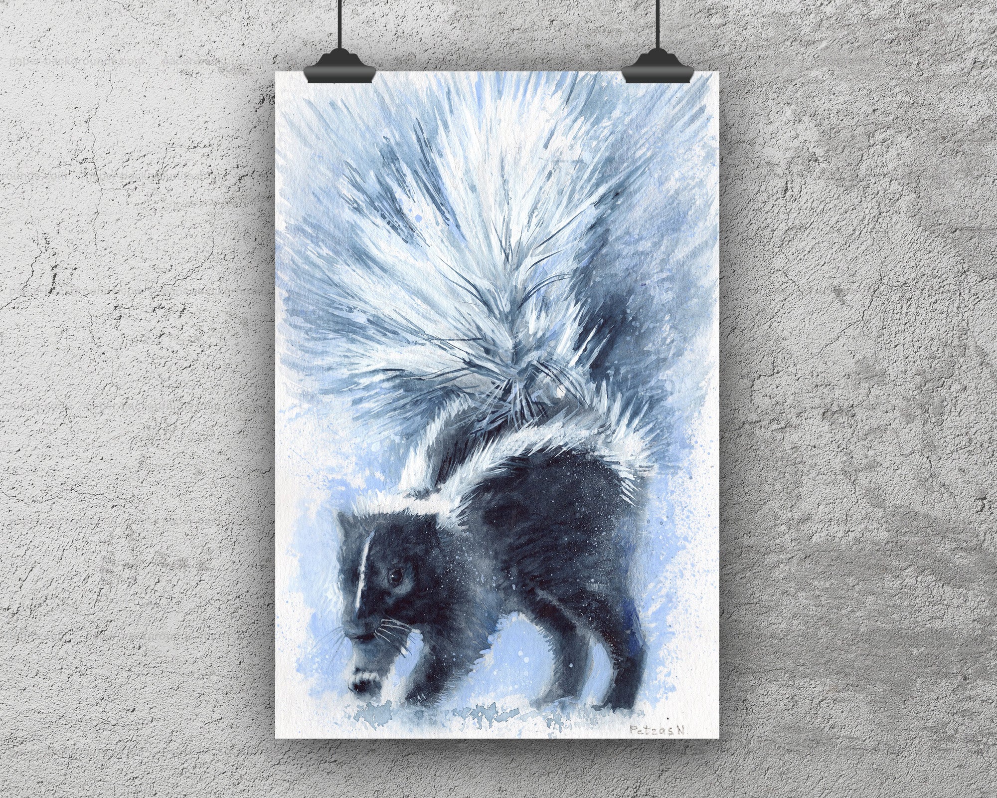 Skunk Art Print: Canvas or Paper