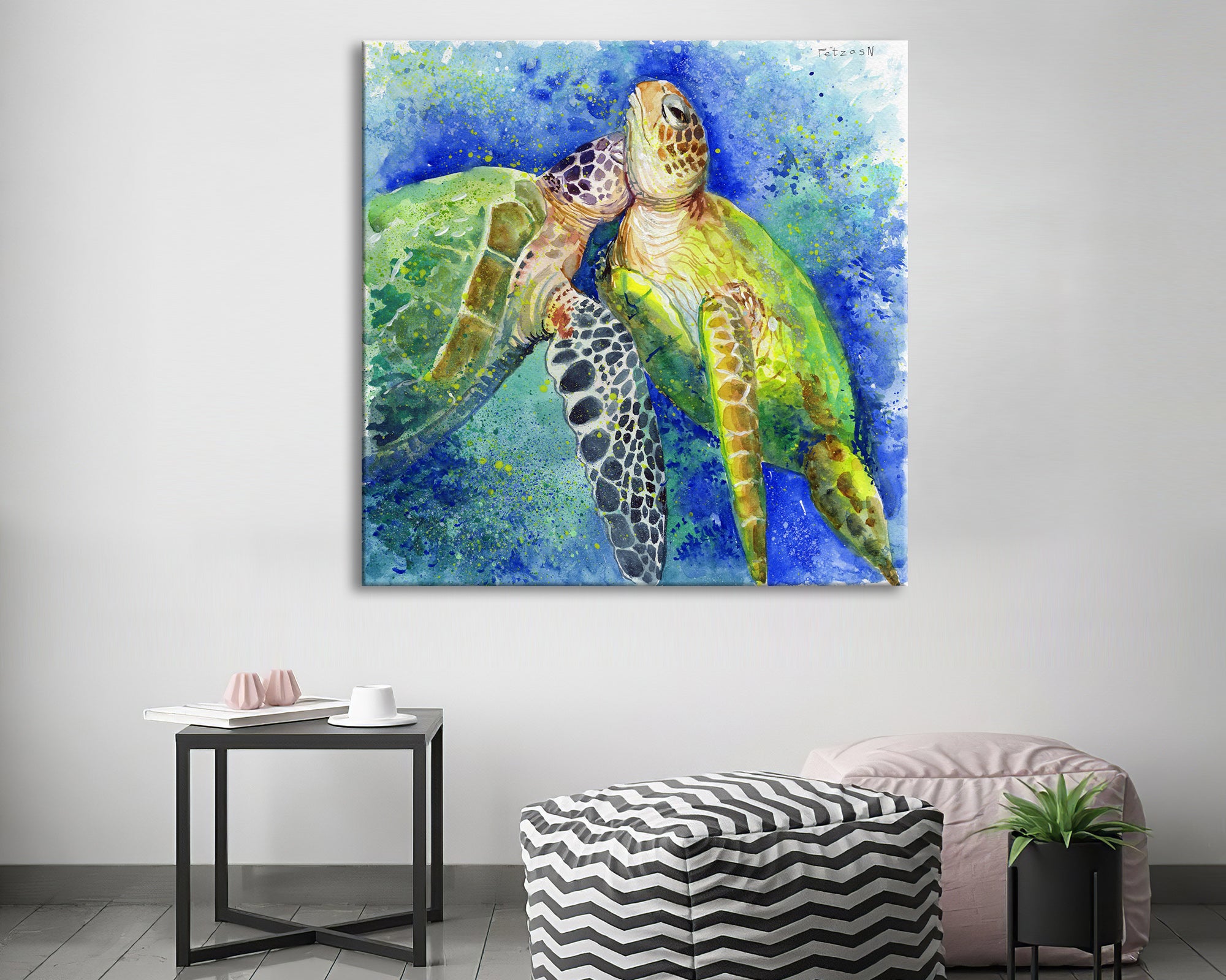Sea Turtles Art Print: Canvas or Paper