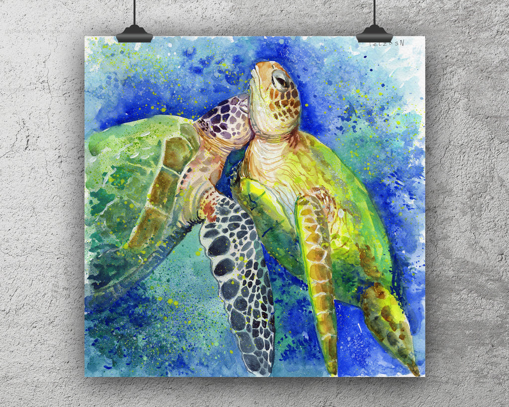 Sea Turtles Art Print: Canvas or Paper