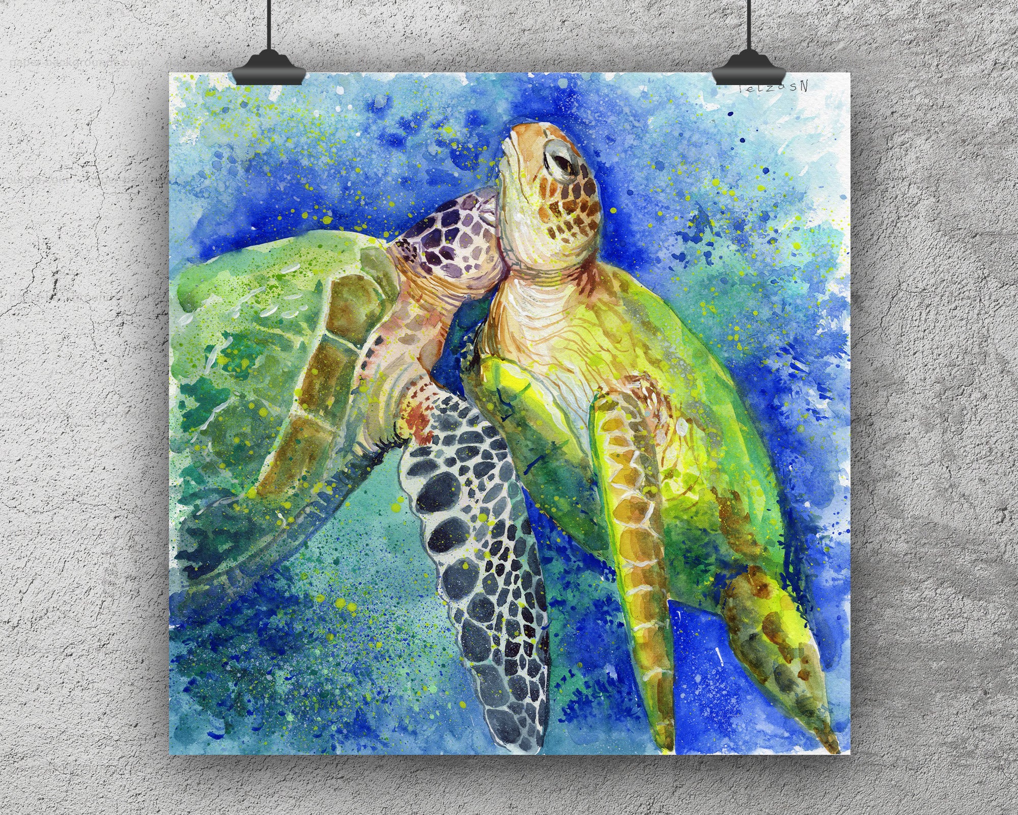 Sea Turtles Art Print: Canvas or Paper