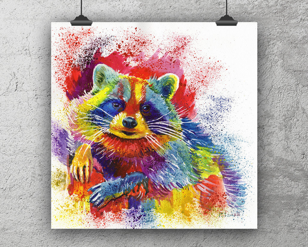 Raccoon Art Print: Canvas or Paper