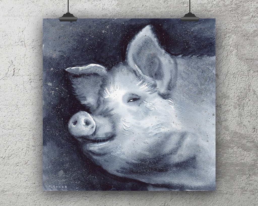 Pig Art Print: Canvas or Paper
