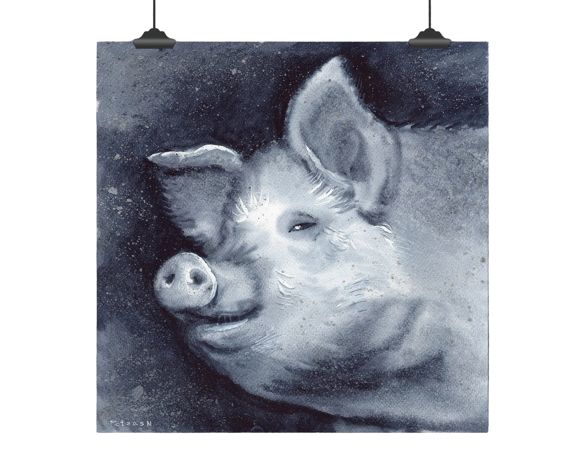 Pig Art Print: Canvas or Paper