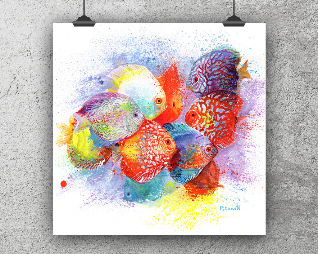 Discus Fish Art Print: Canvas or Paper