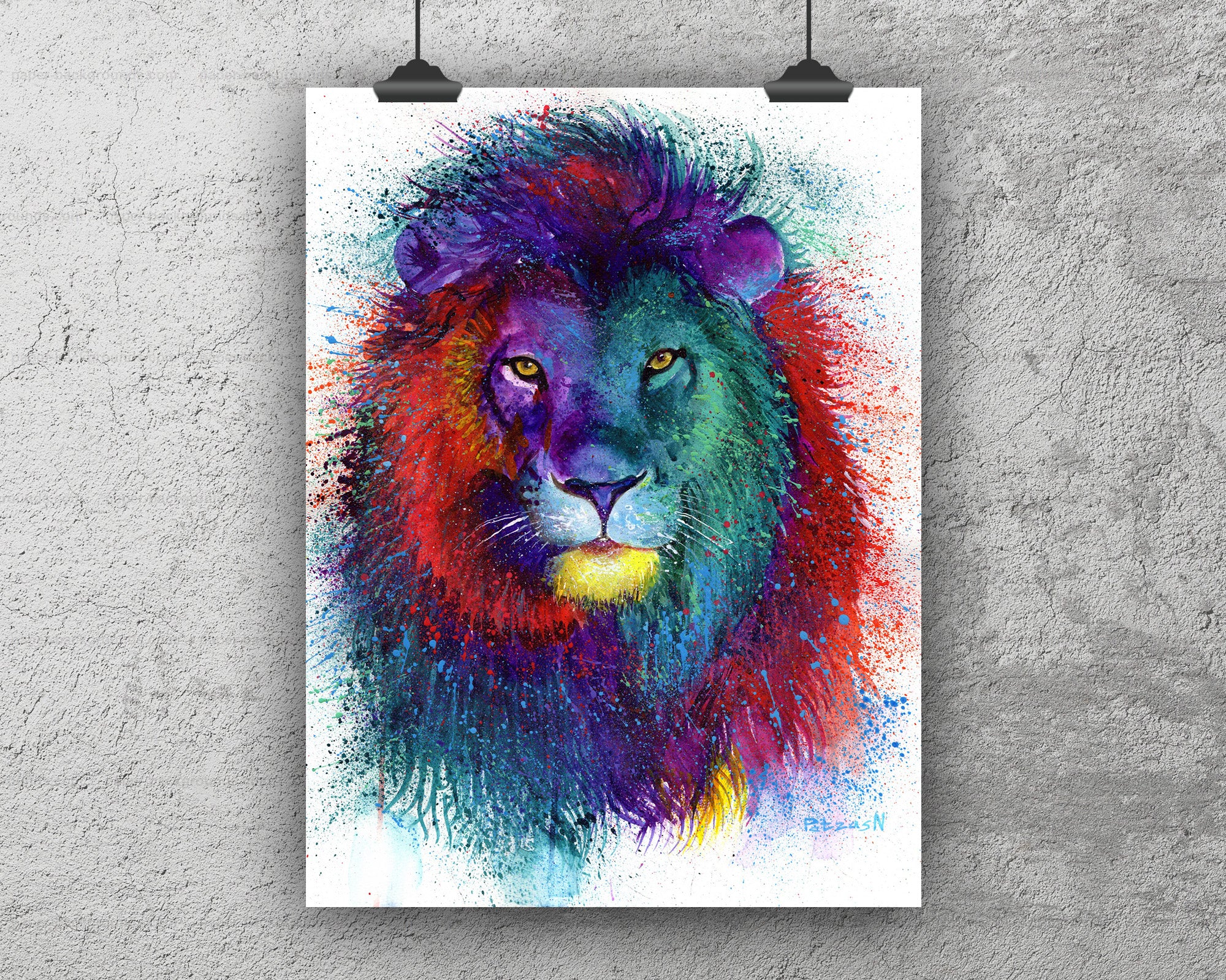 Lion Art Print: Canvas or Paper