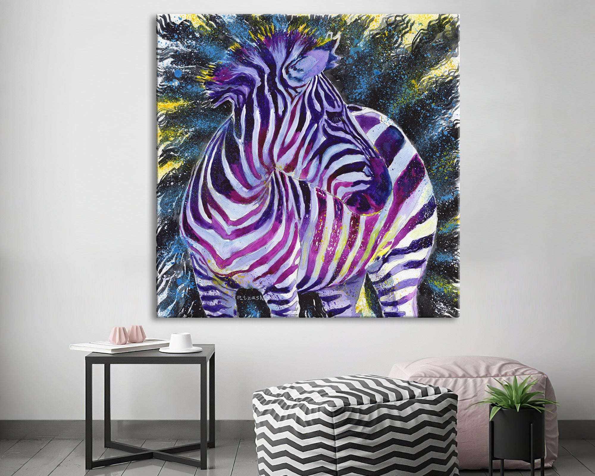 Zebra Art Print: Canvas or Paper