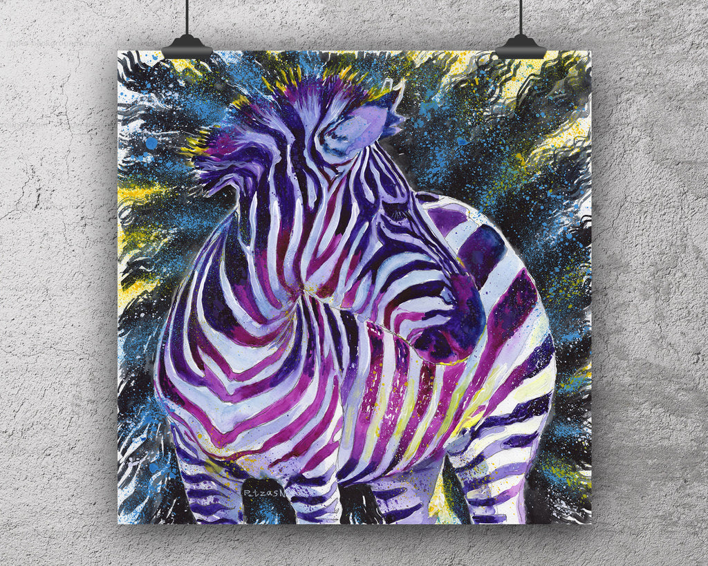 Zebra Art Print: Canvas or Paper