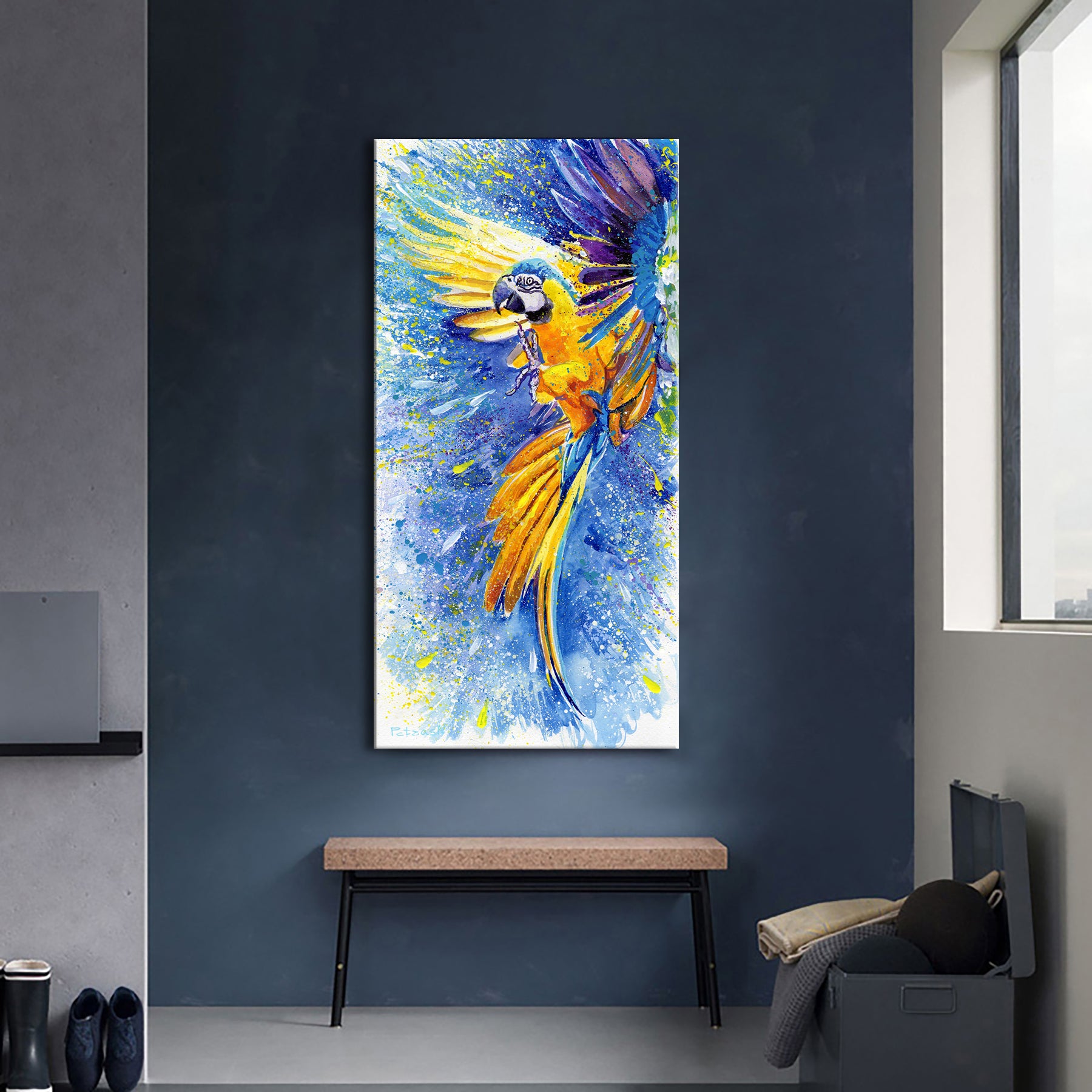 Macaw Parrot Art Print: Canvas or Paper