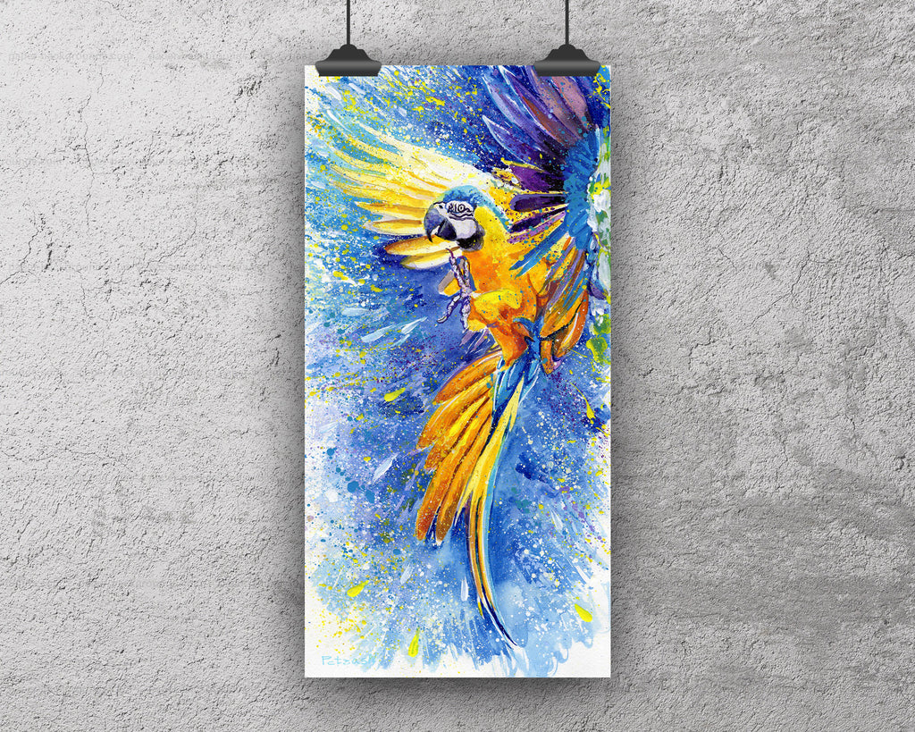 Macaw Parrot Art Print: Canvas or Paper