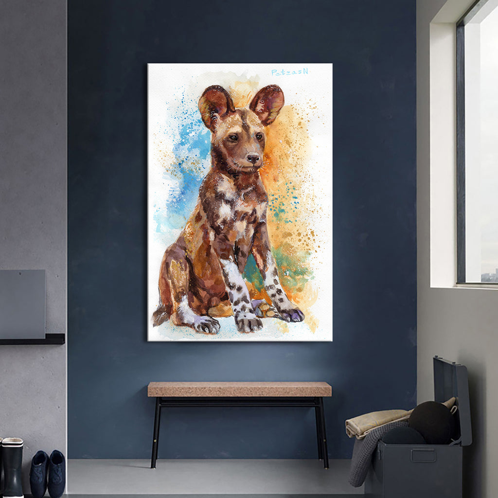African Wild Dog Art Print: Canvas or Paper