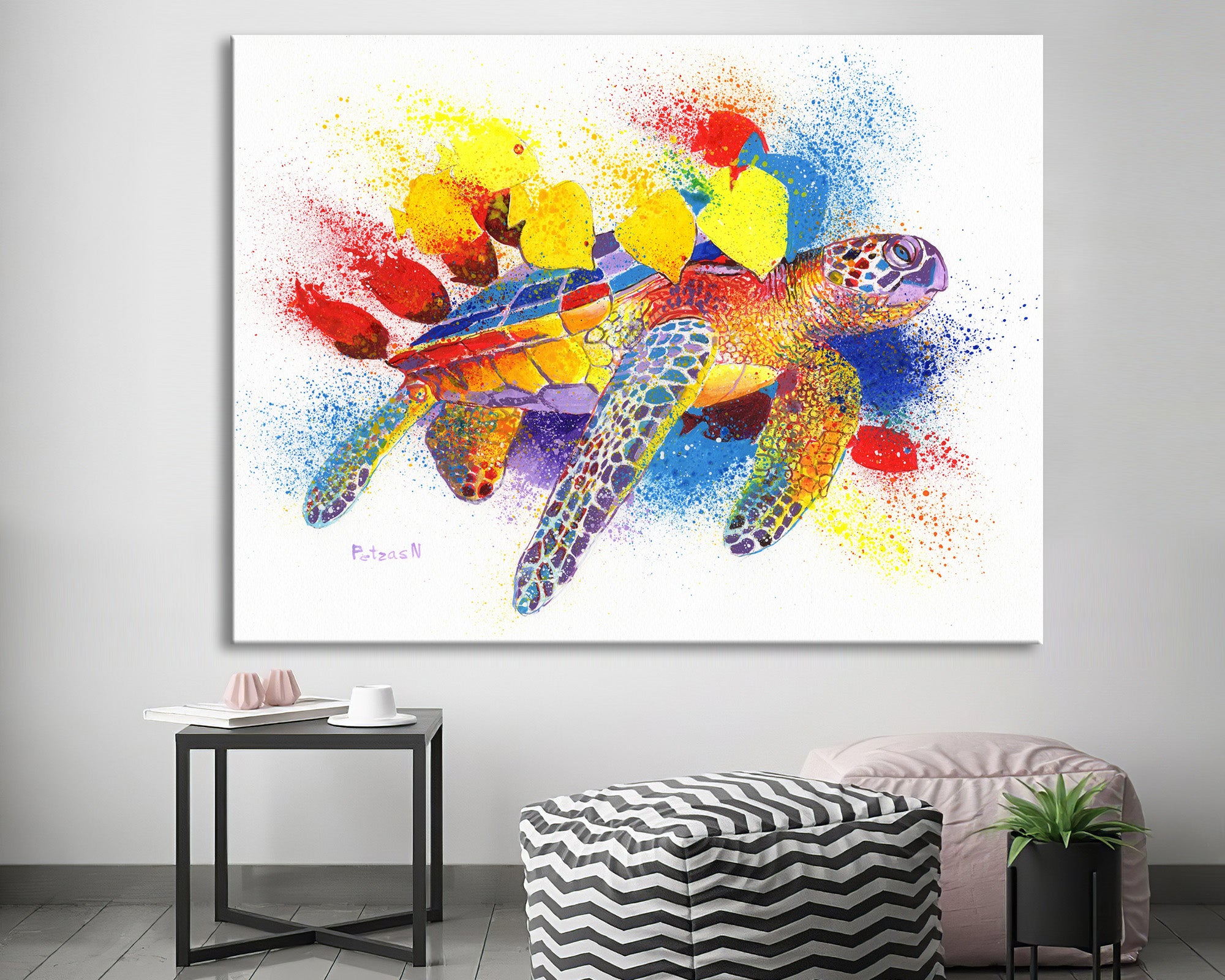 Sea Turtle Art Print: Canvas or Paper