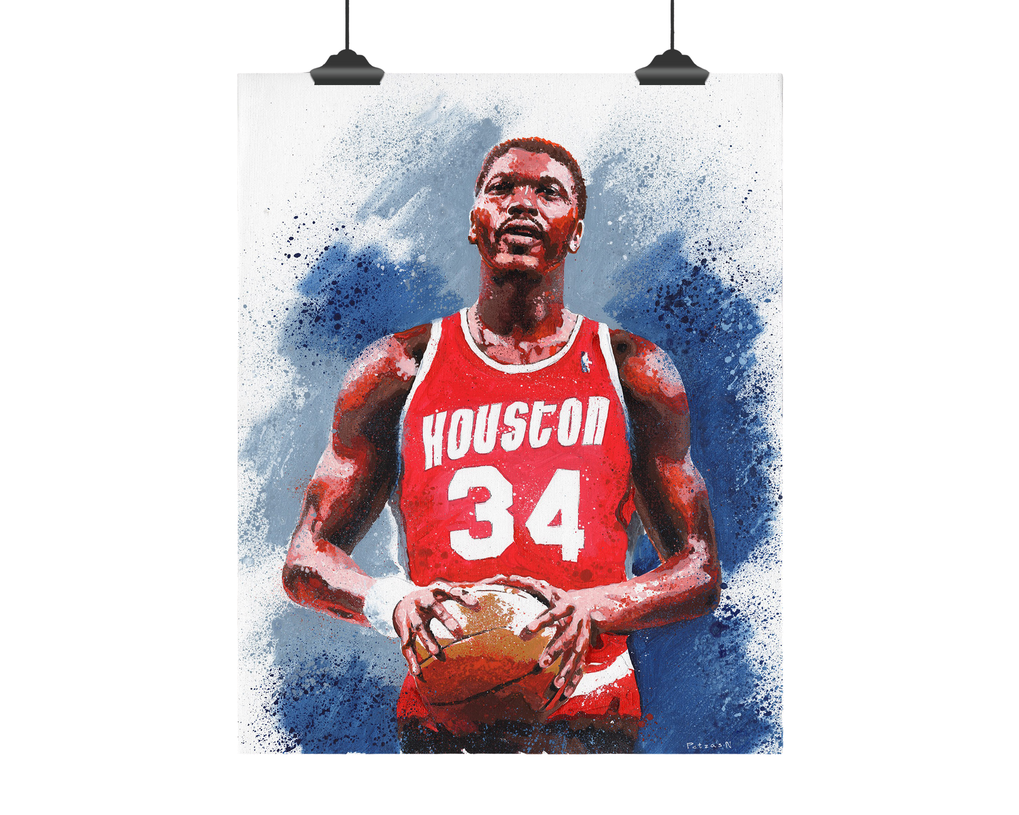 Hakeem Olajuwon Art Print: Canvas or Paper