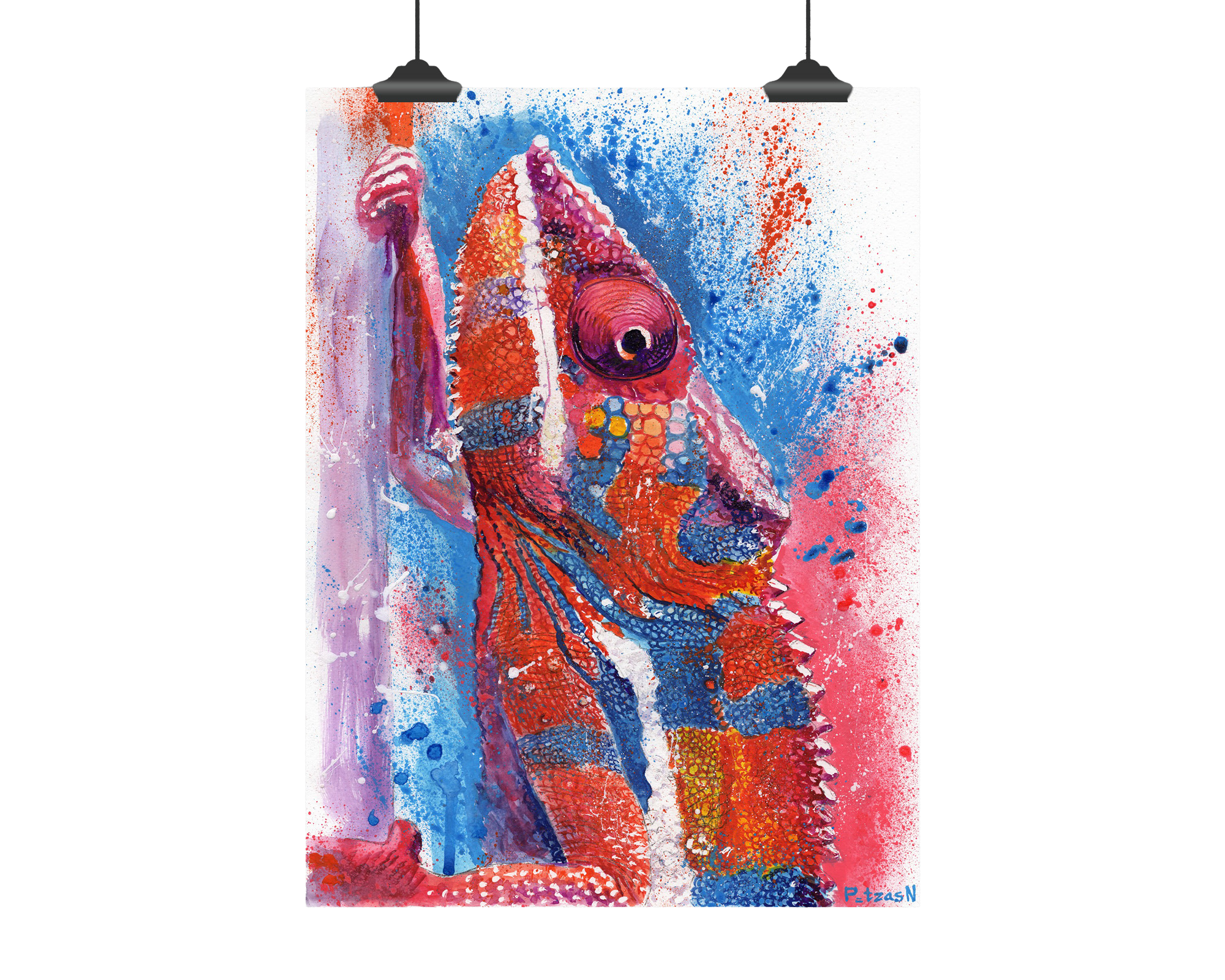 Chameleon Art Print: Canvas or Paper