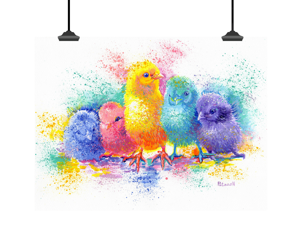 Chicks Art Print: Canvas or Paper