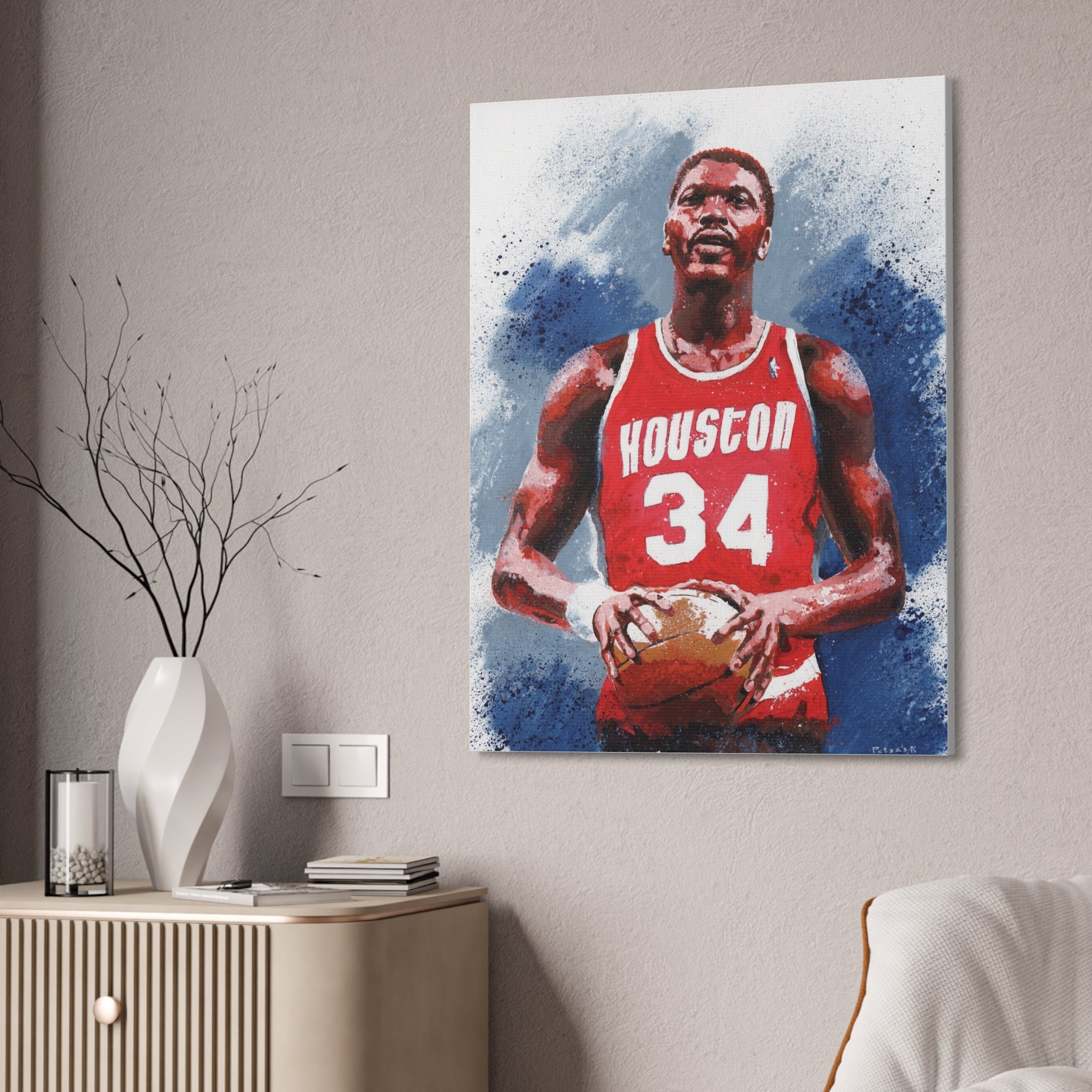 Hakeem Olajuwon Art Print: Canvas or Paper