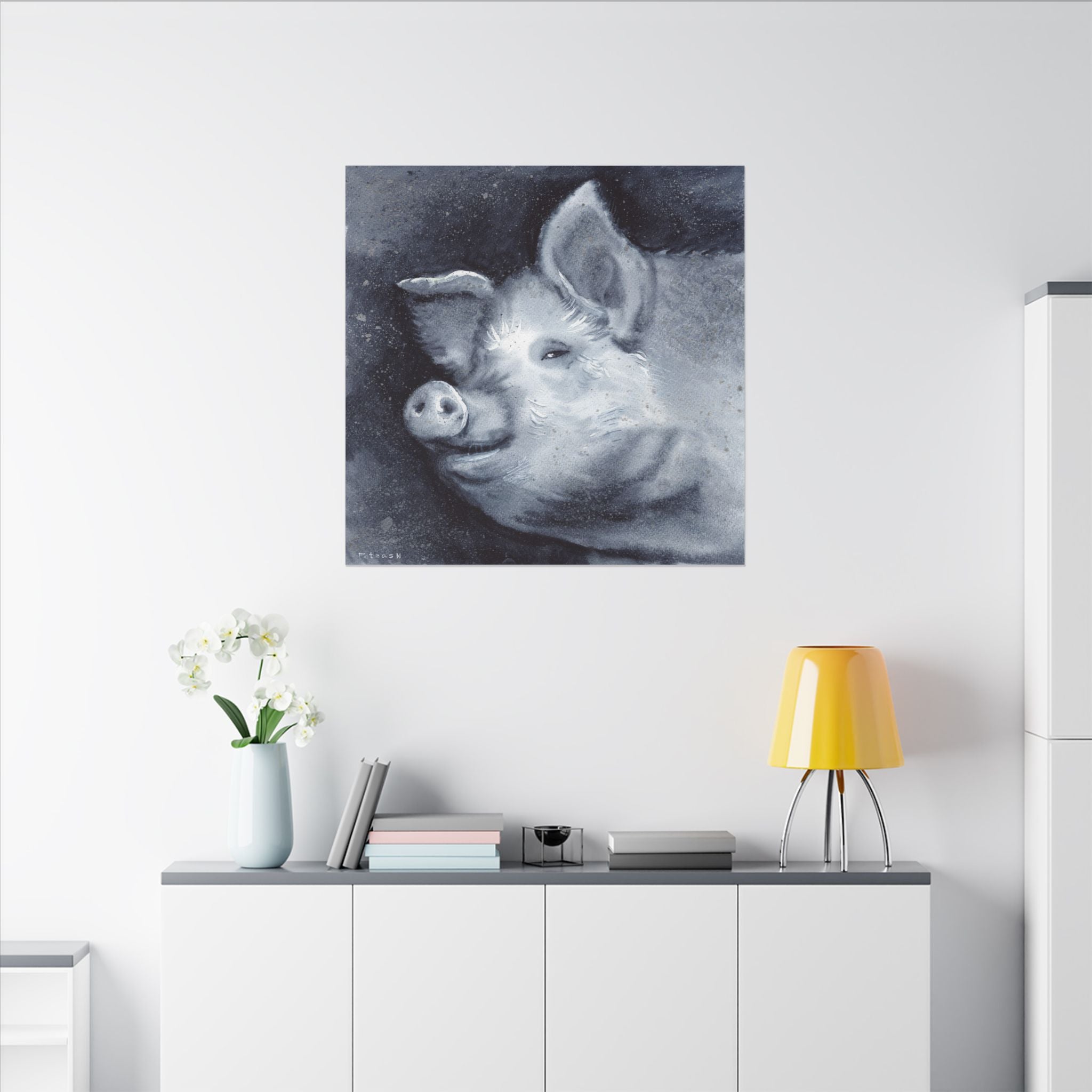 Pig Art Print: Canvas or Paper