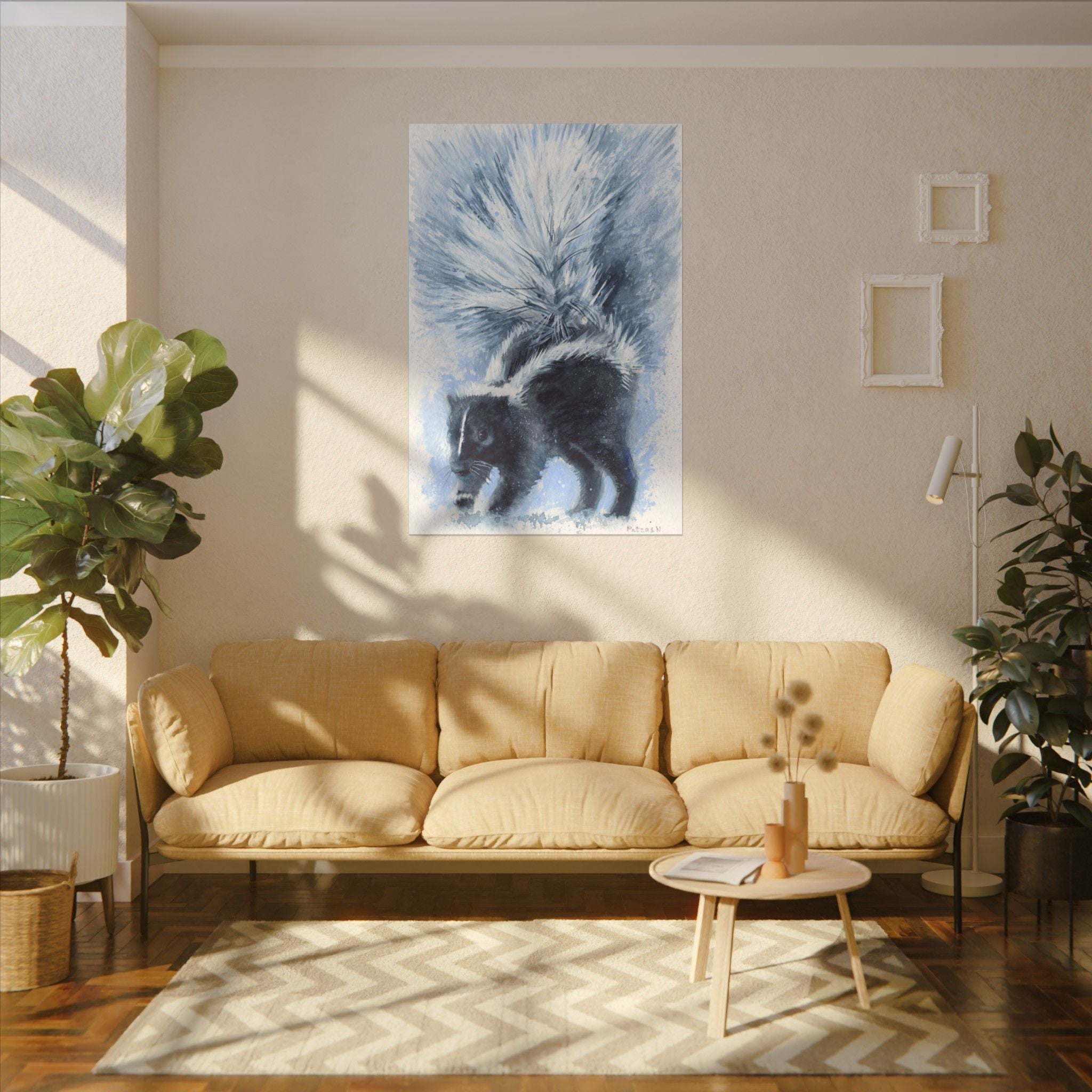 Skunk Art Print: Canvas or Paper