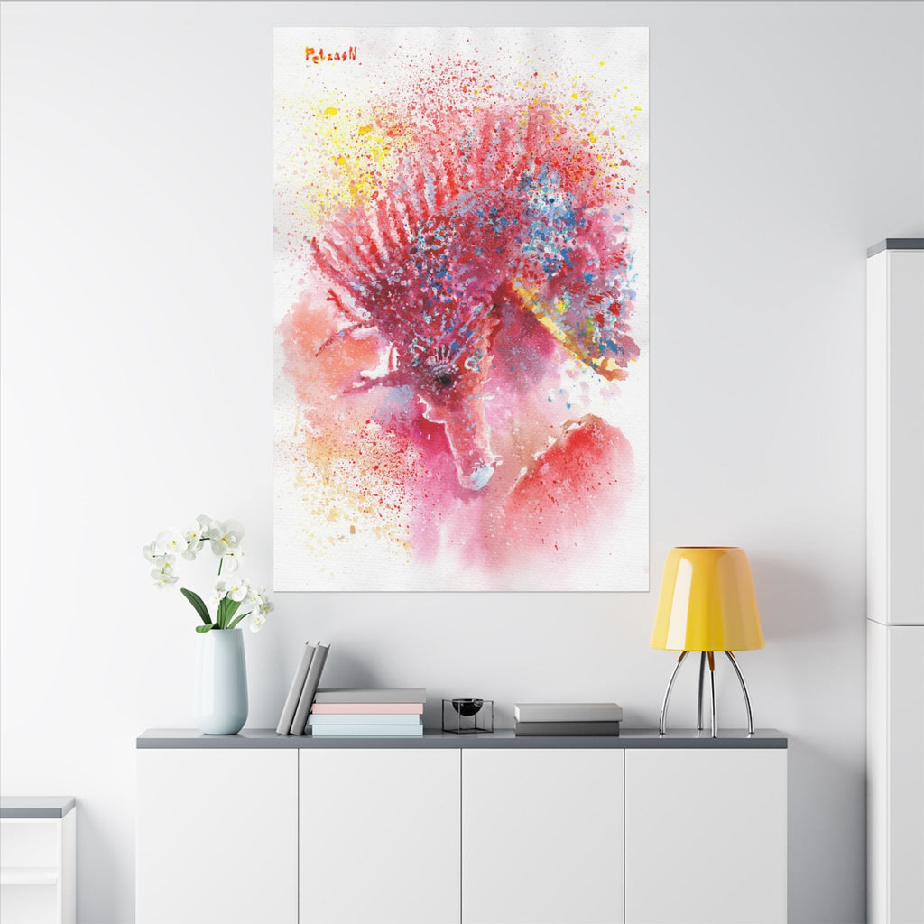 Pink Seahorse Art Print: Canvas or Paper