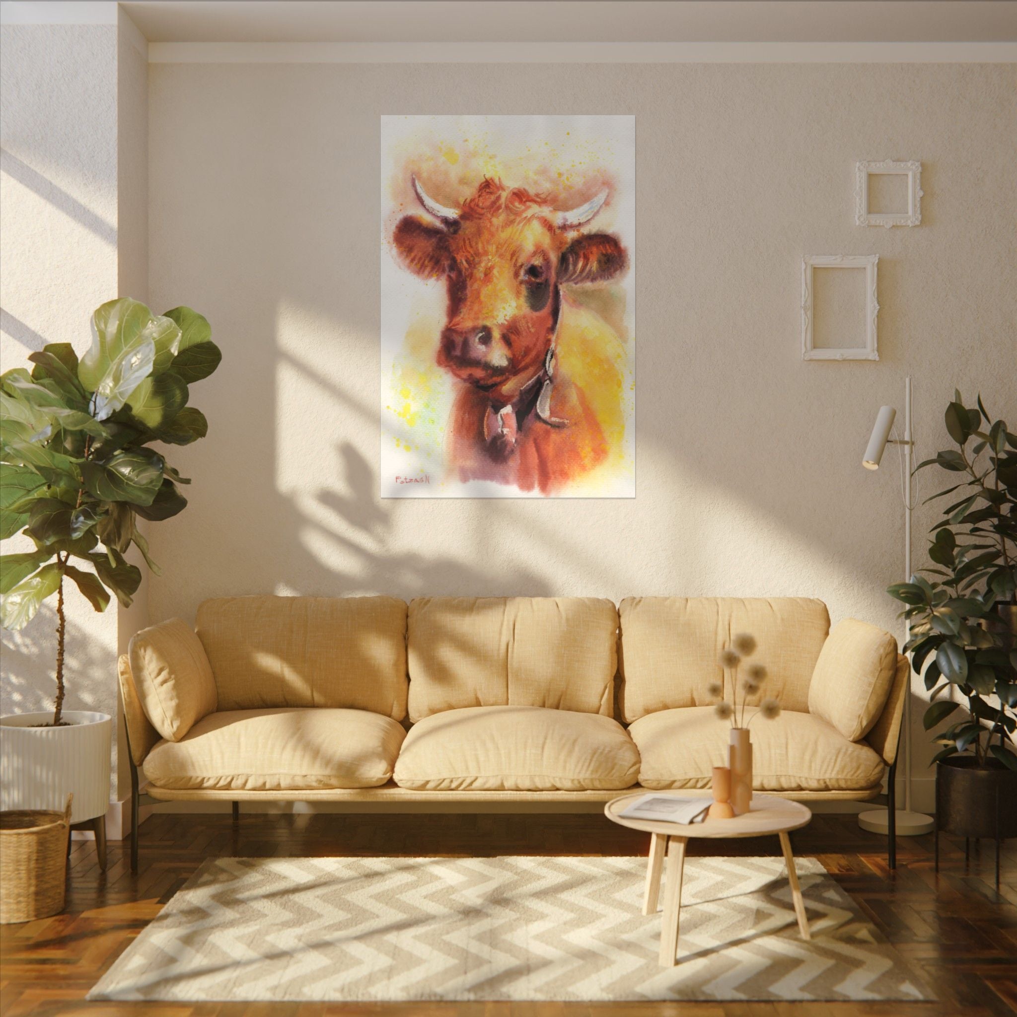 Cow Art Print: Canvas or Paper
