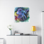 Blue Octopus Art Print: Canvas or Paper