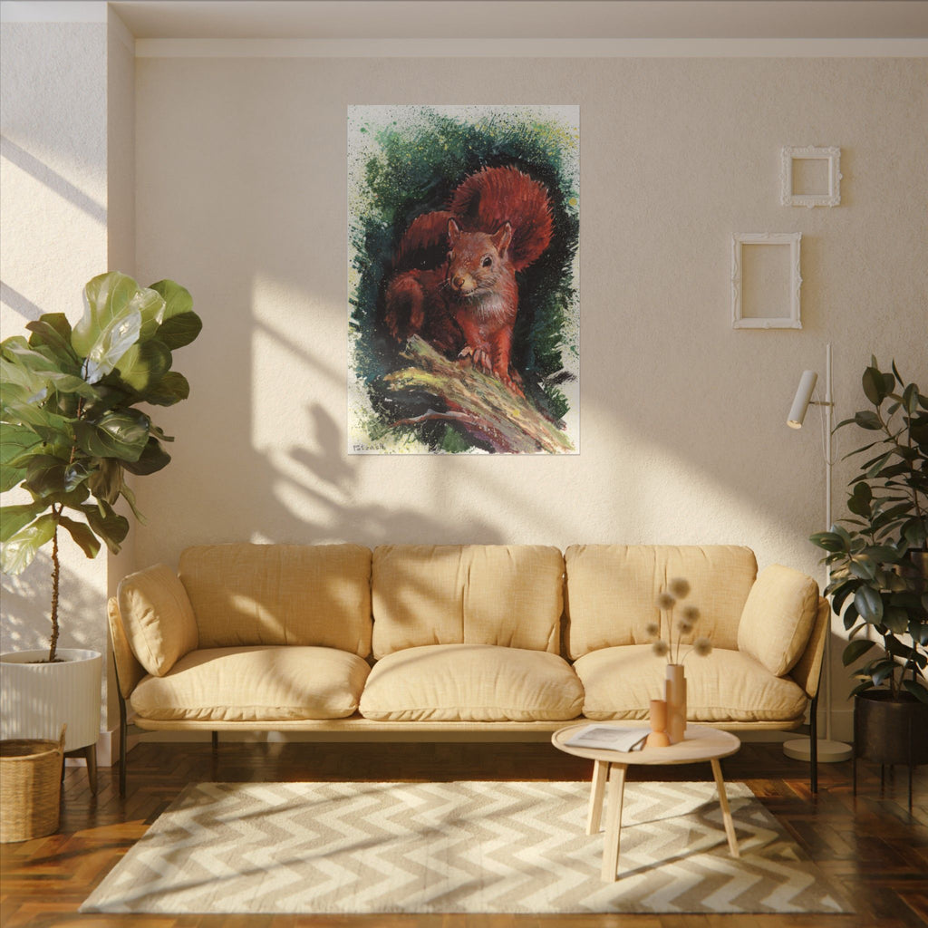 Squirrel Art Print: Canvas or Paper