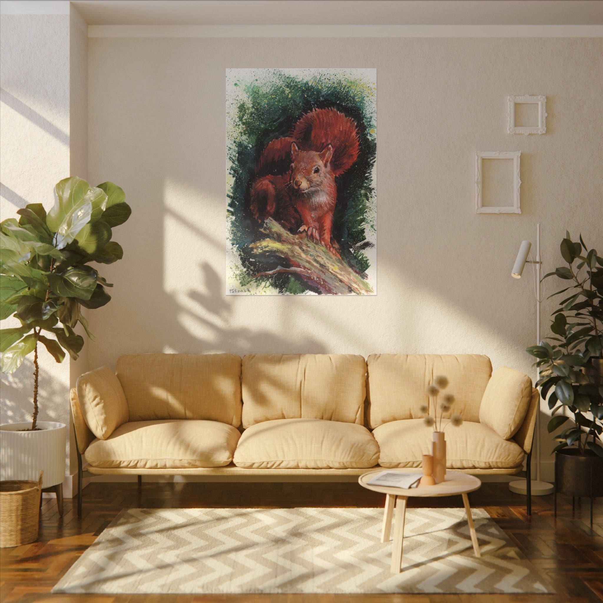 Squirrel Art Print: Canvas or Paper