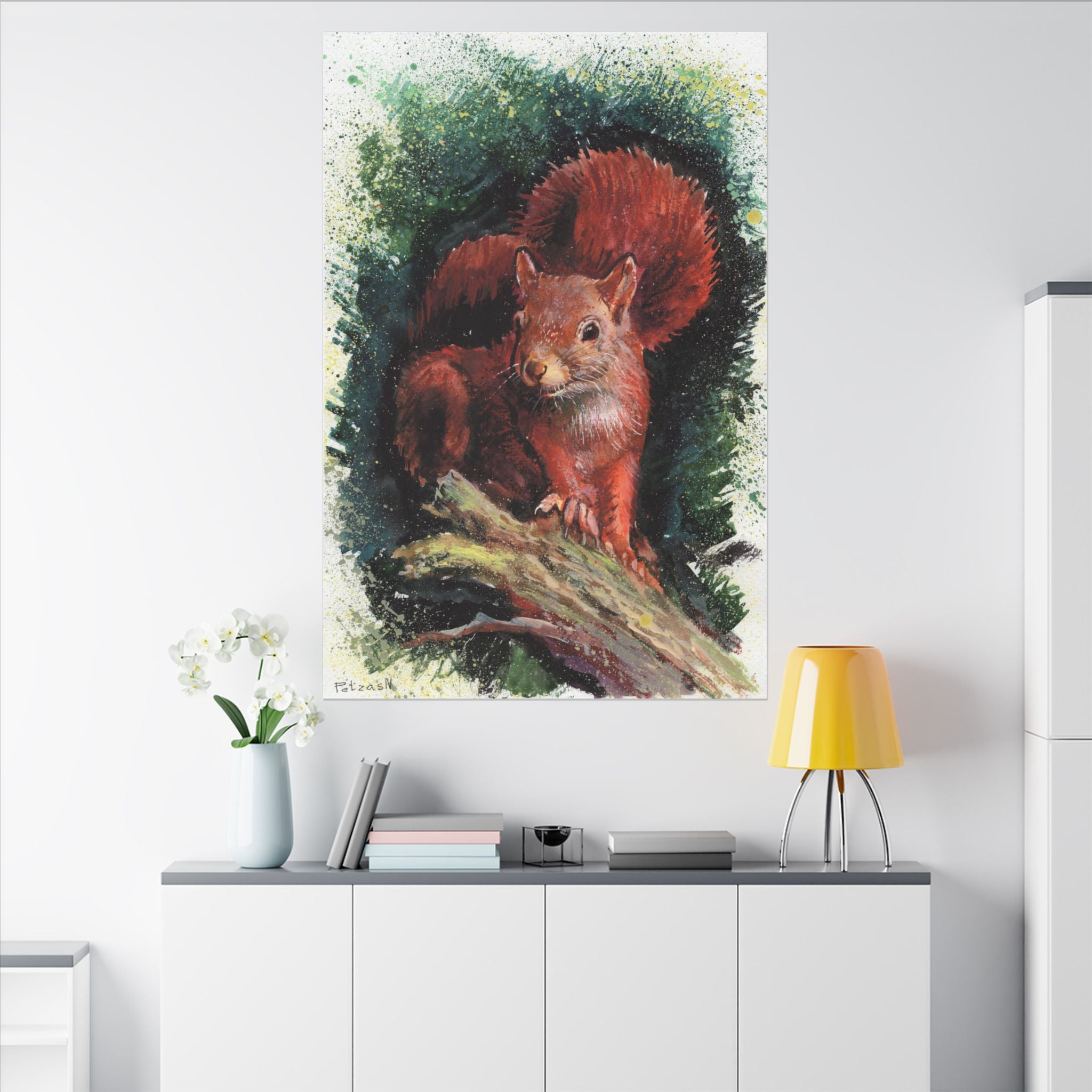 Squirrel Art Print: Canvas or Paper