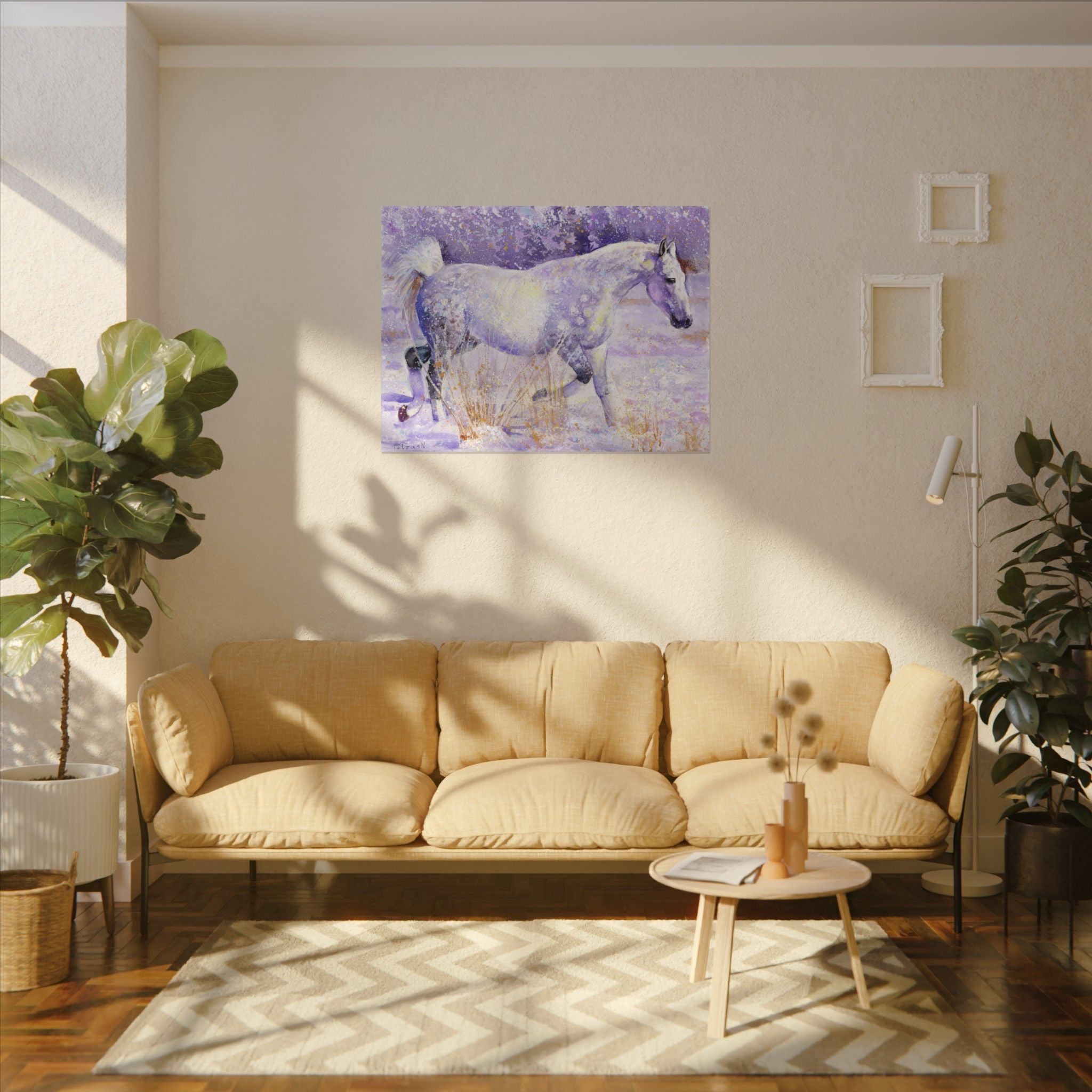 White Horse Art Print: Canvas or Paper