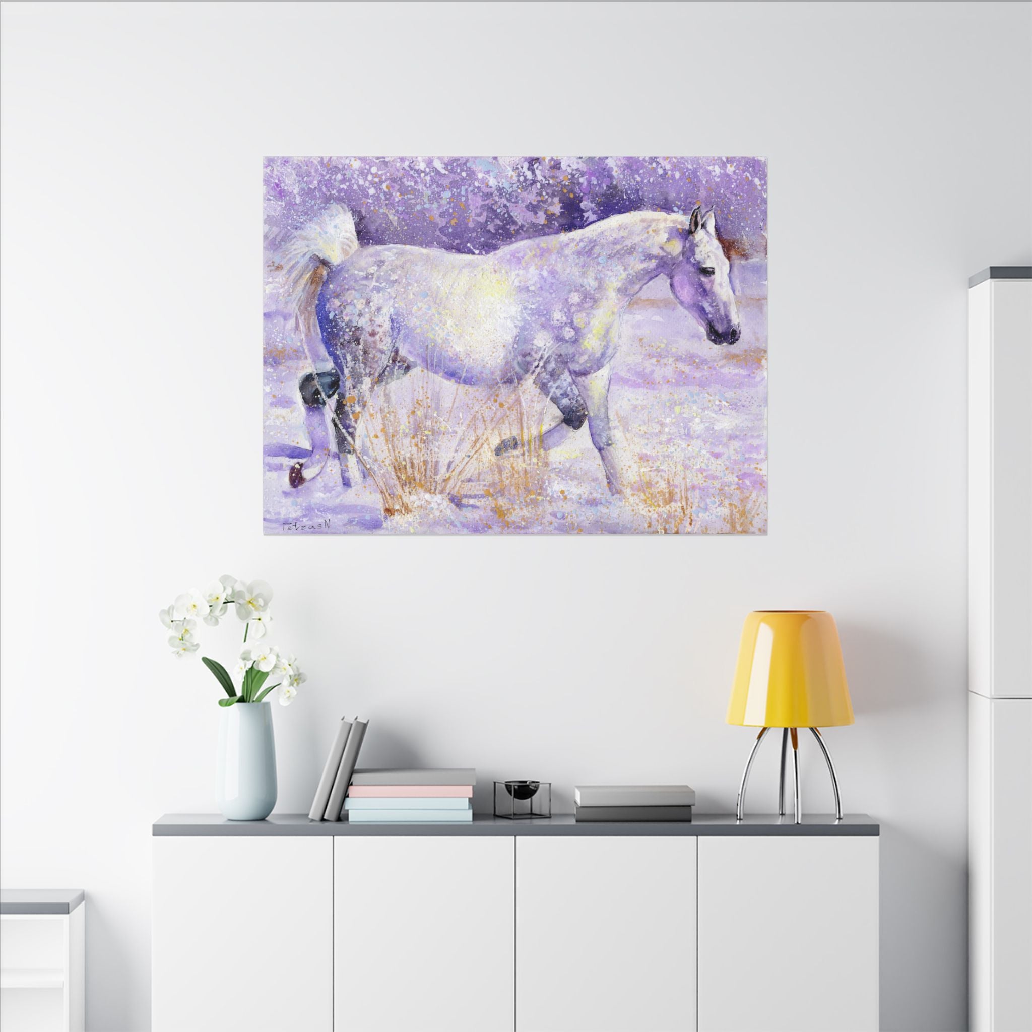White Horse Art Print: Canvas or Paper