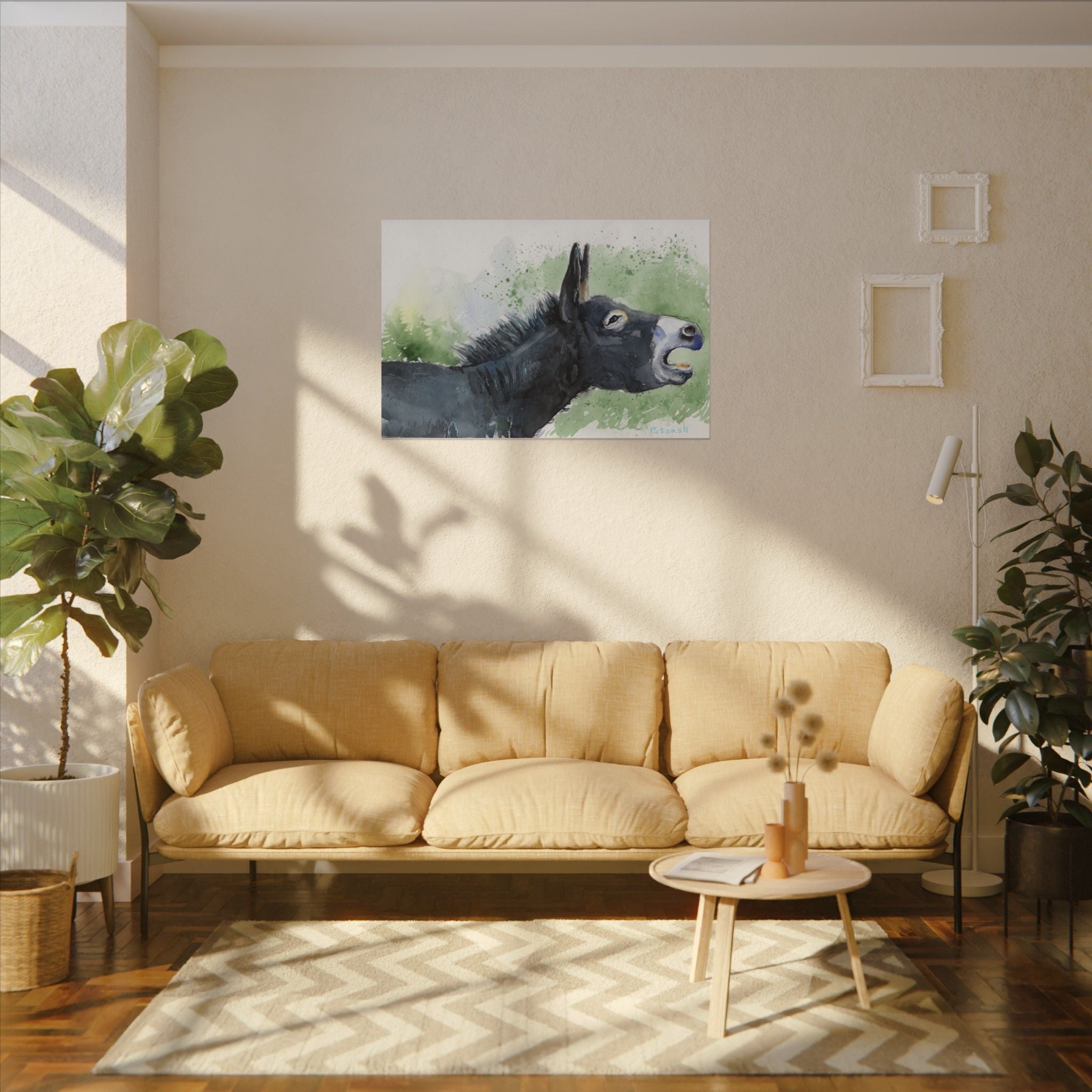 Donkey Art Print: Canvas or Paper