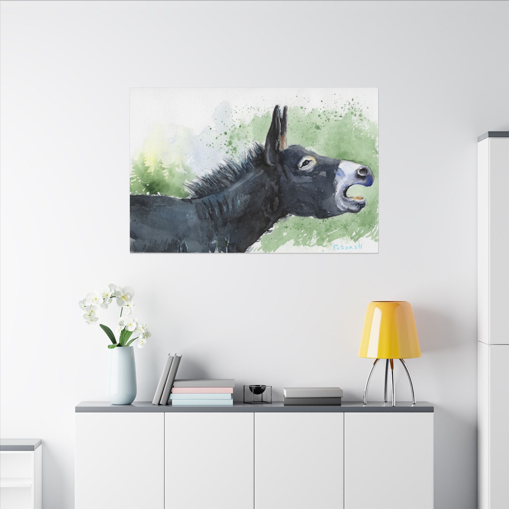 Donkey Art Print: Canvas or Paper