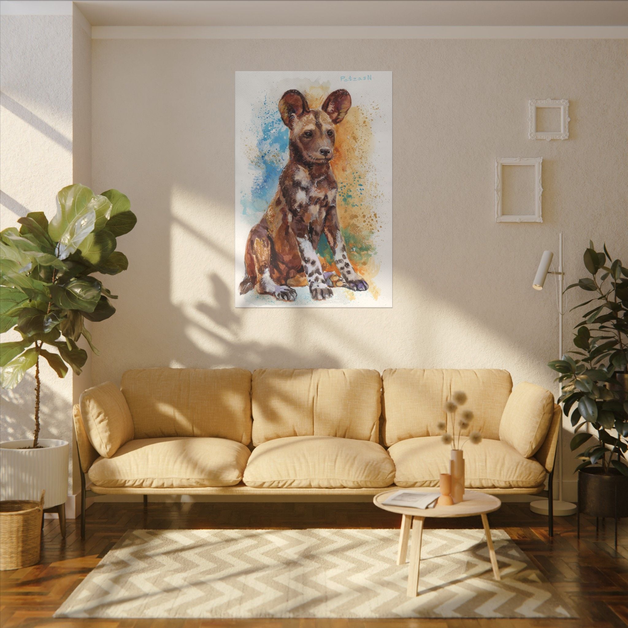 African Wild Dog Art Print: Canvas or Paper