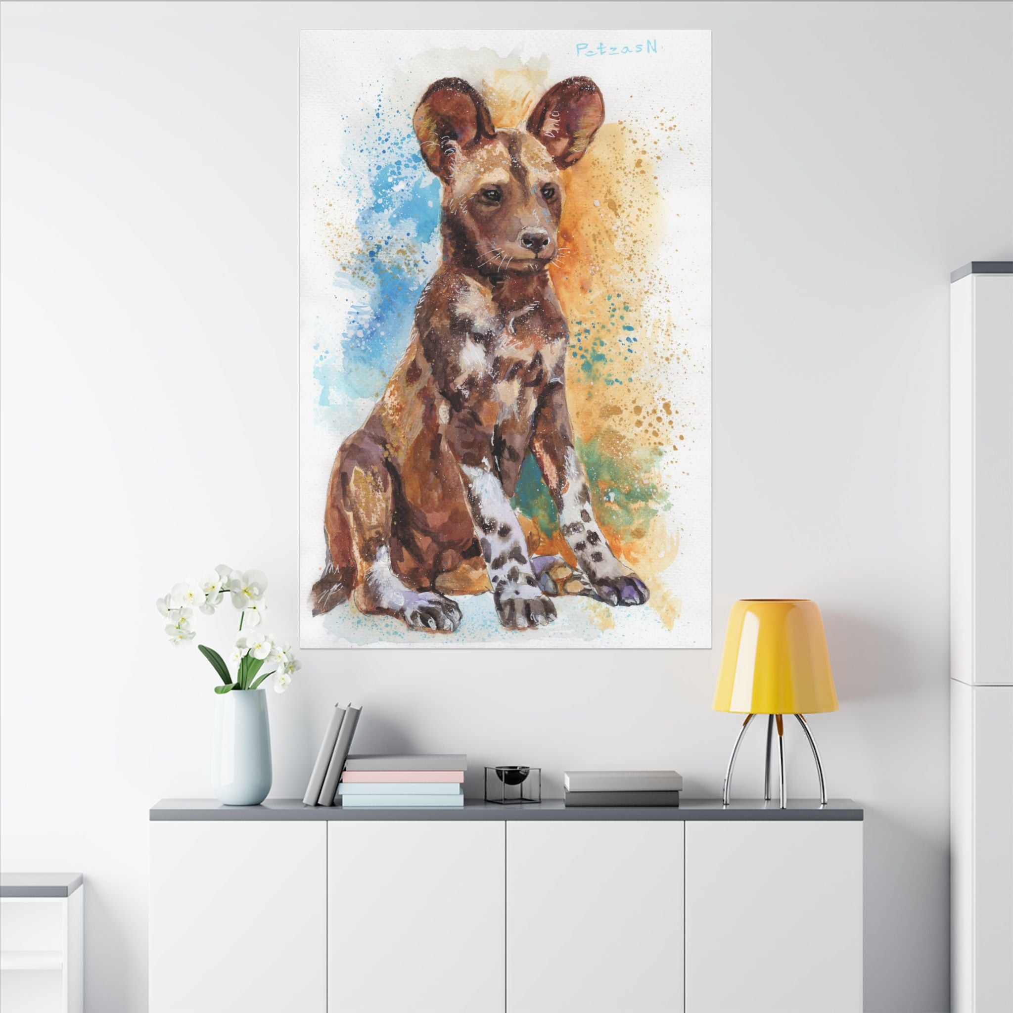 African Wild Dog Art Print: Canvas or Paper