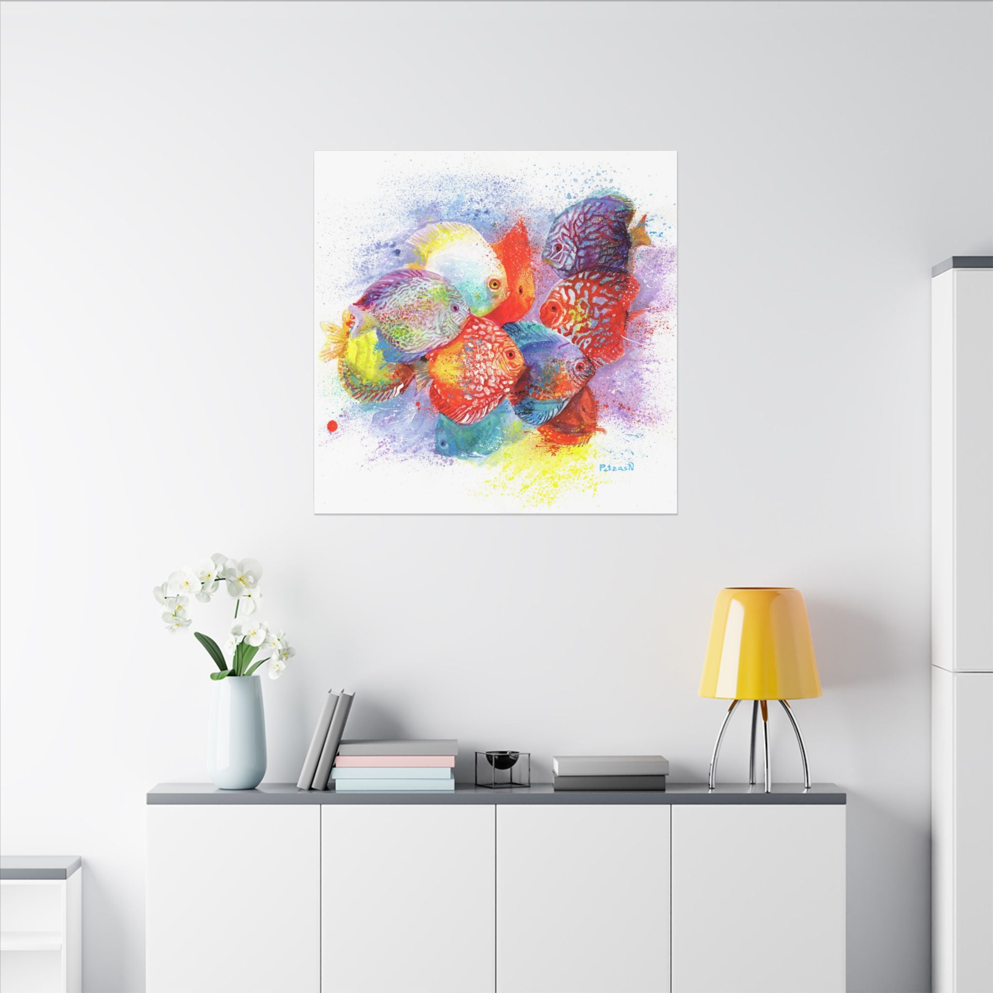 Discus Fish Art Print: Canvas or Paper
