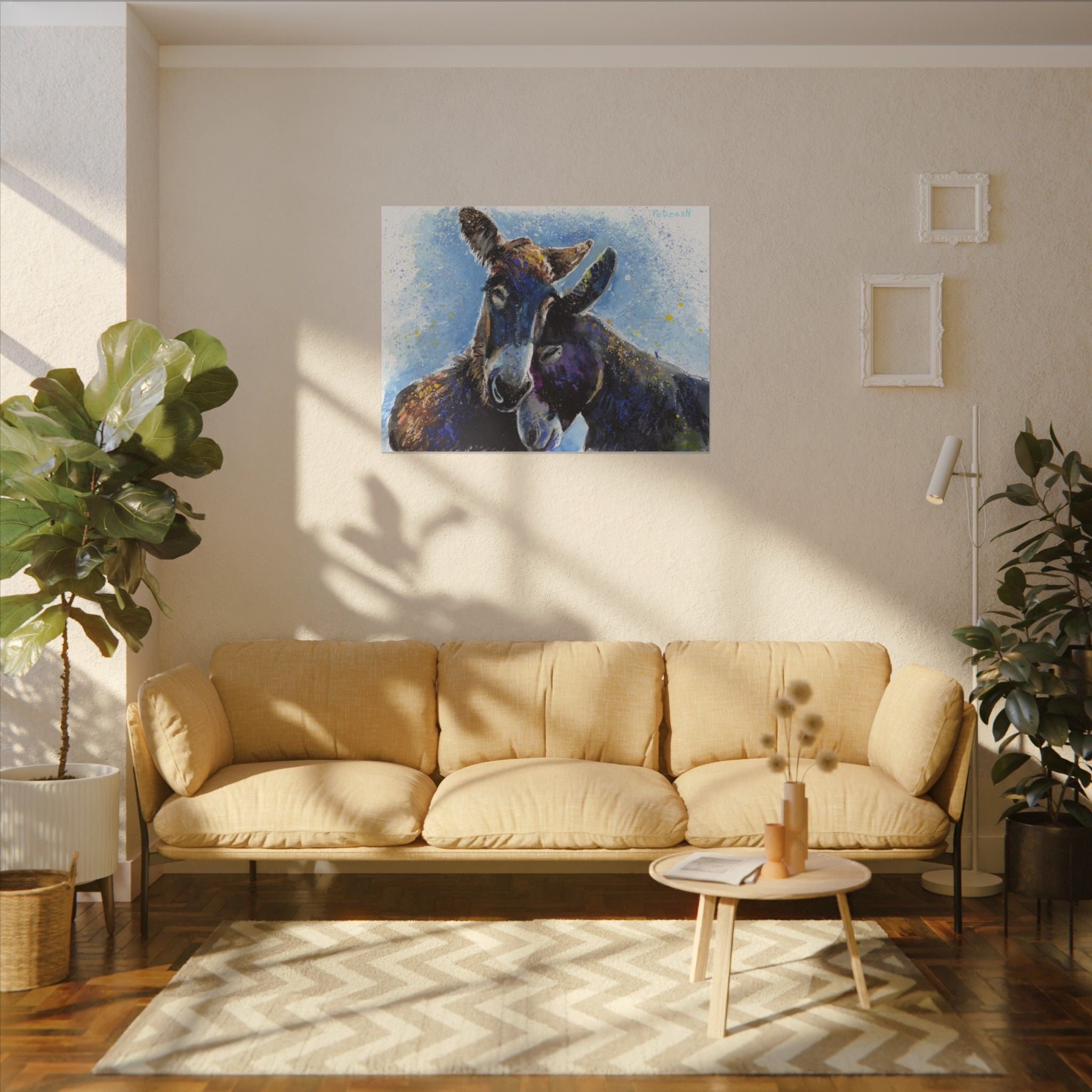 Donkeys Art Print: Canvas or Paper