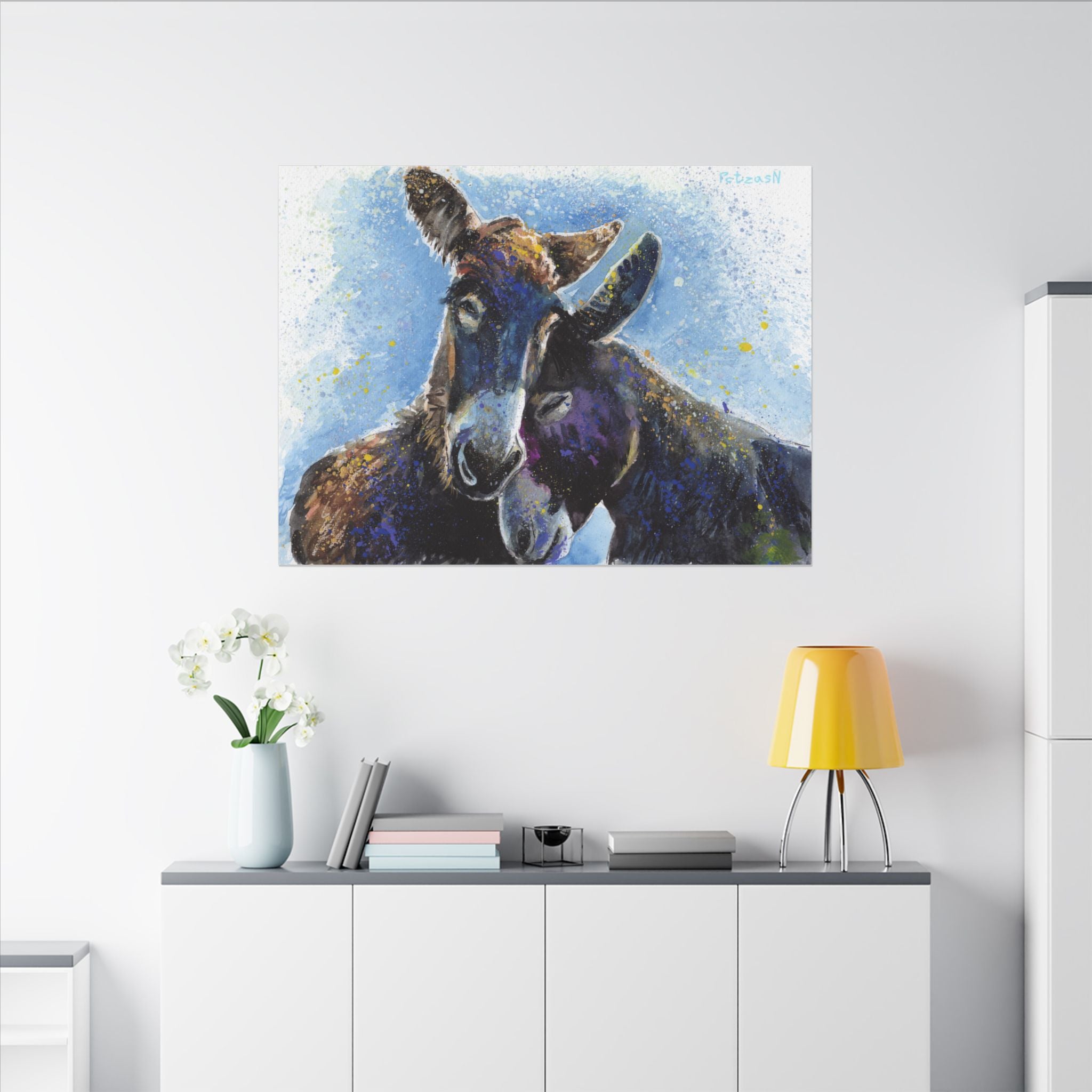 Donkeys Art Print: Canvas or Paper