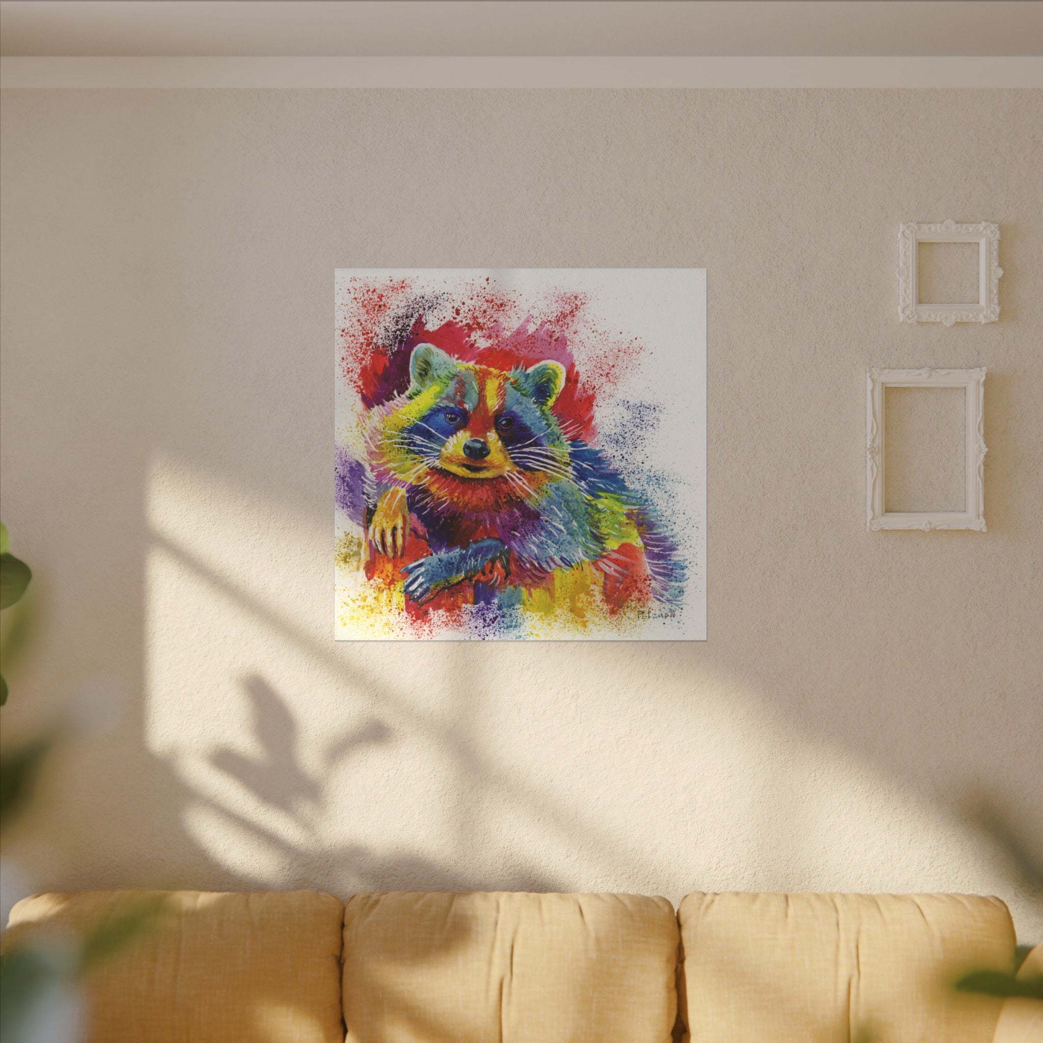 Raccoon Art Print: Canvas or Paper