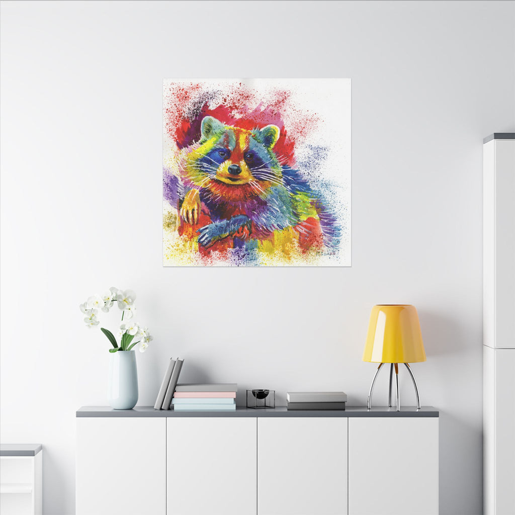 Raccoon Art Print: Canvas or Paper